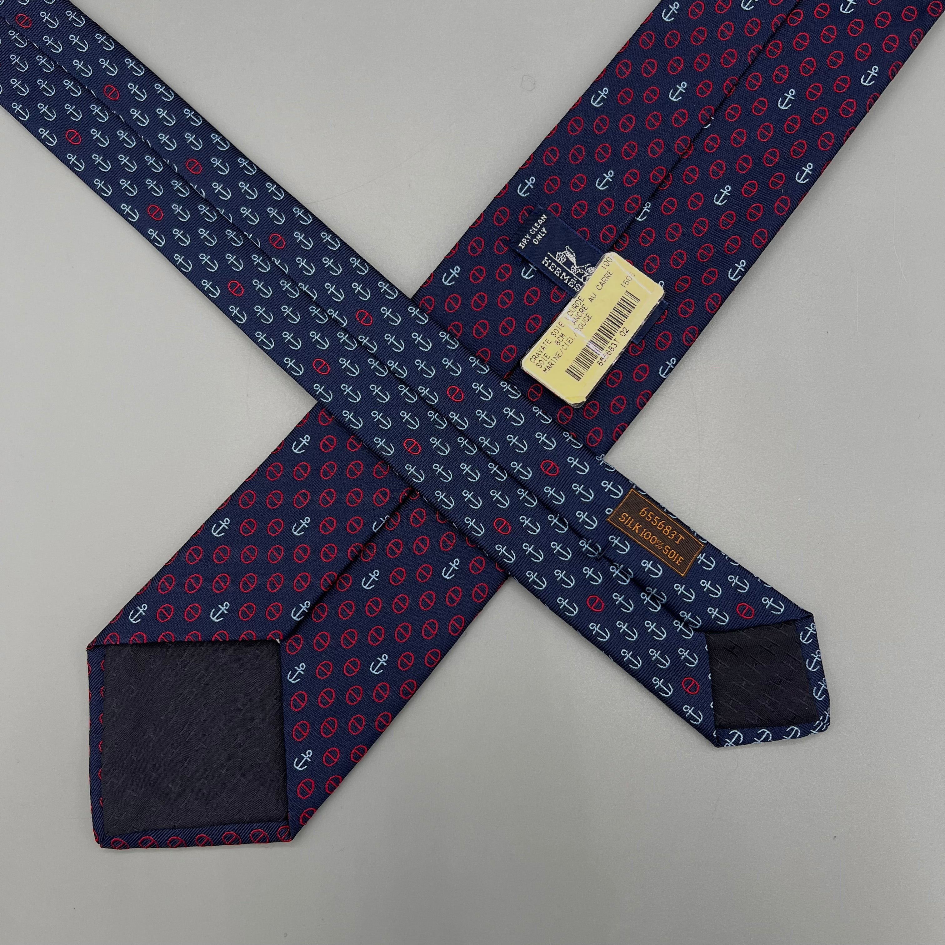 Cravate Hermès Motifs d'Ancres