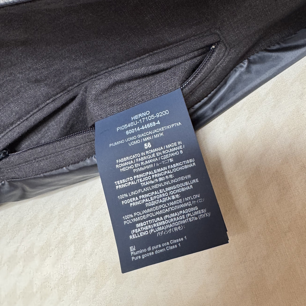 Veste matelassée Herno gris anthracite