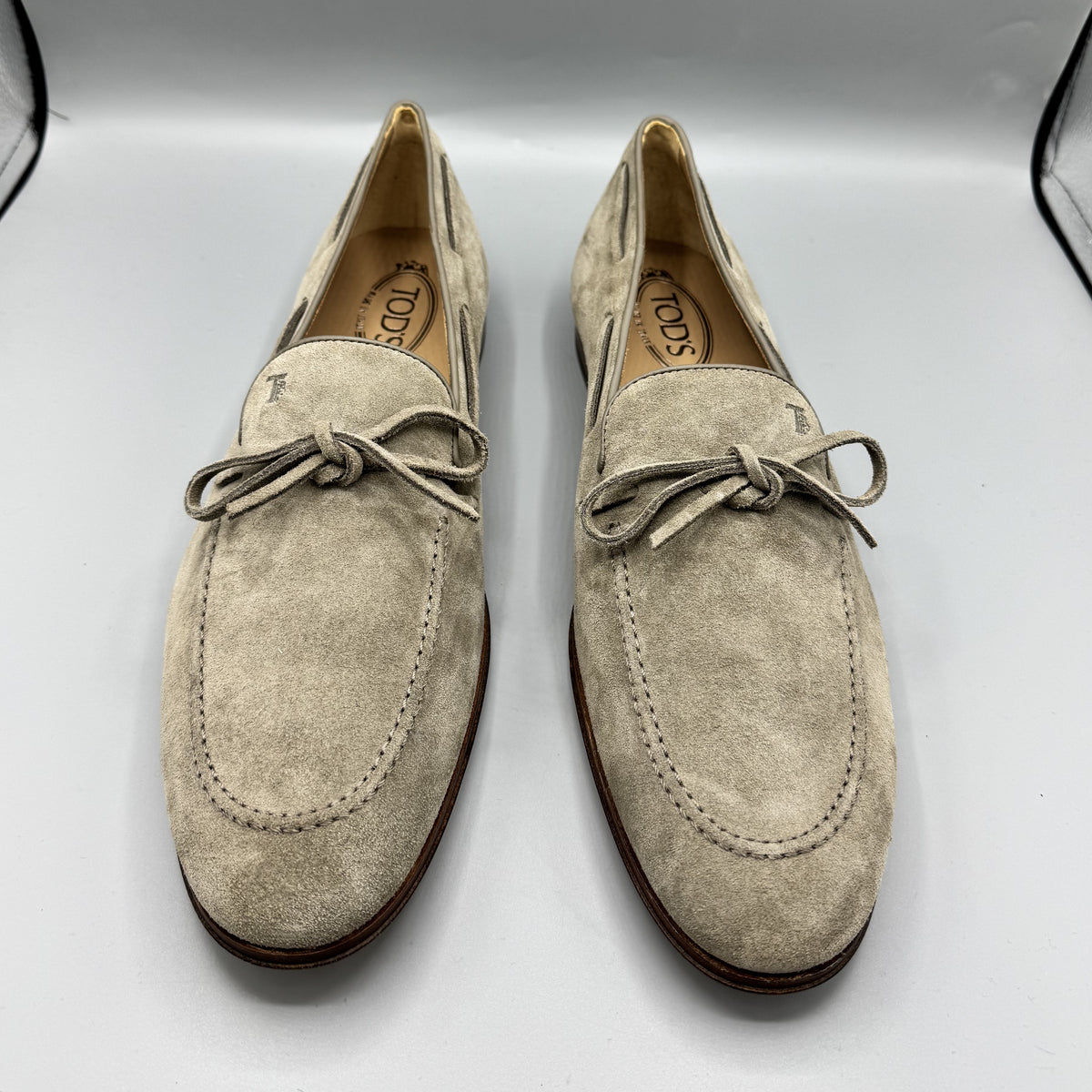 Mocassins Tod's neufs en daim beige taupe