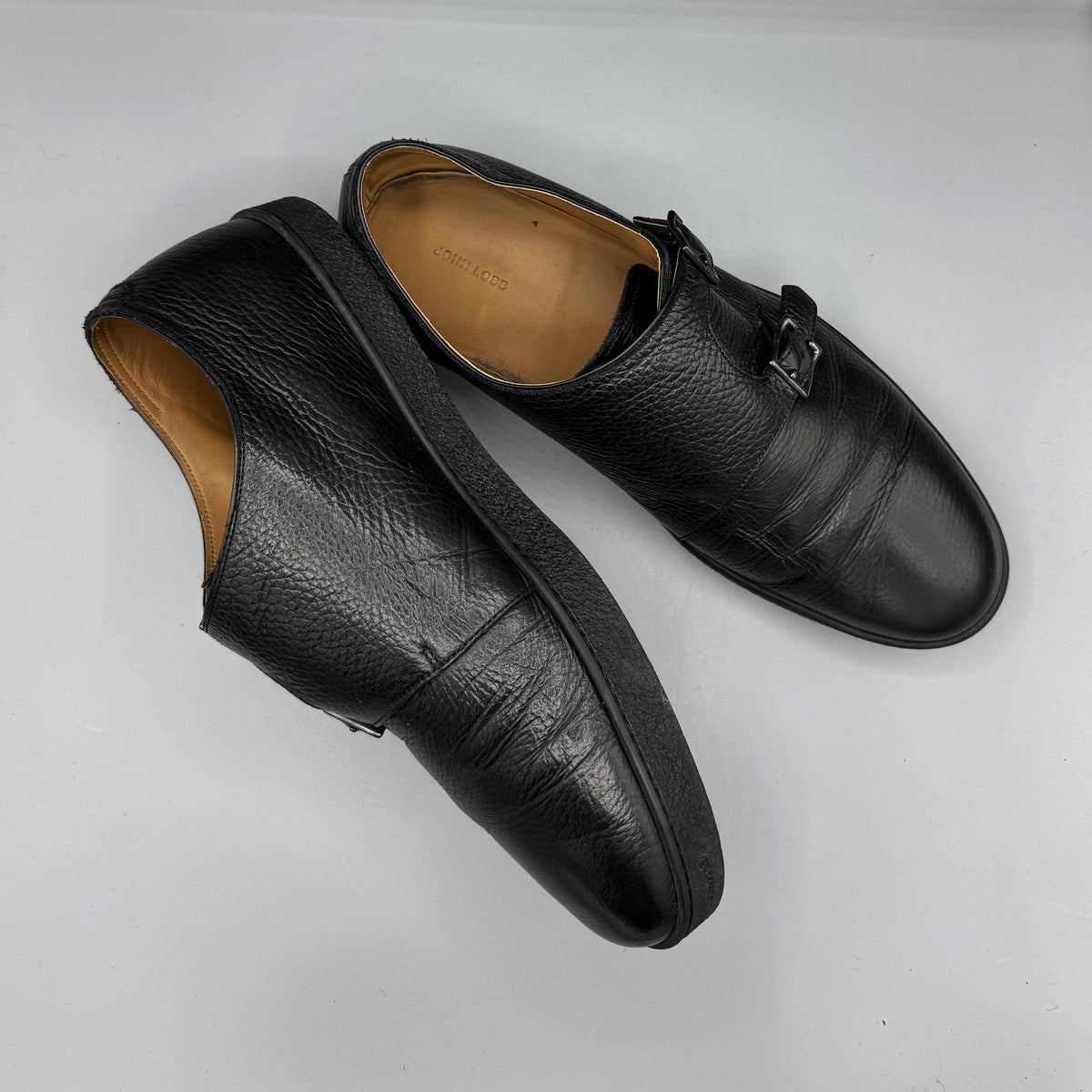 Chaussures John Lobb Holme à double boucle en cuir noir