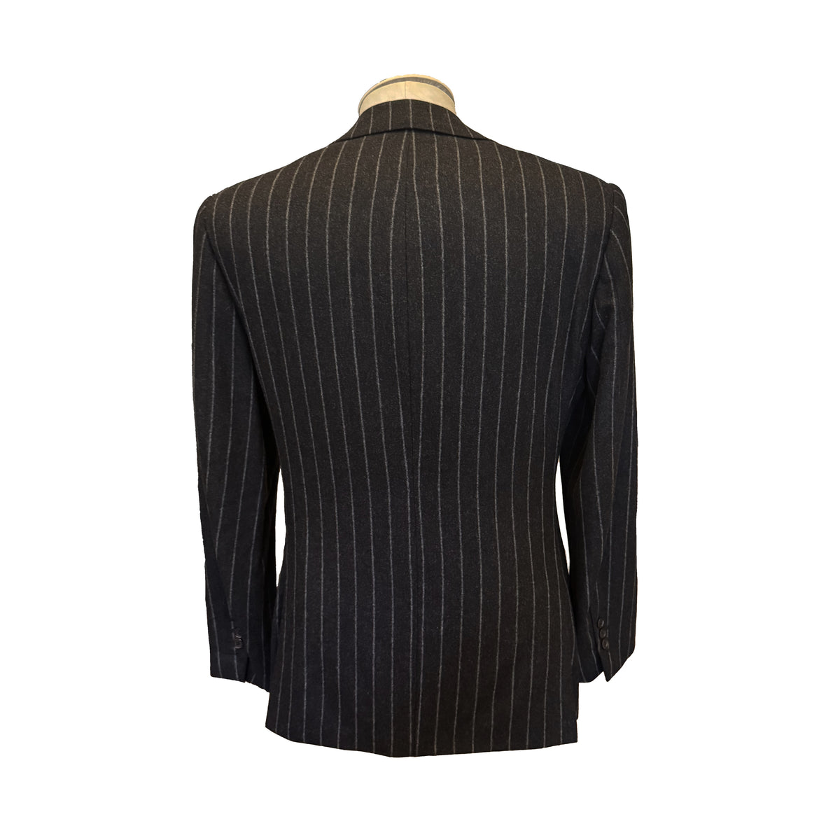 Costume 2 pièces Ralph Lauren Purple Label gris anthracite à rayure craie