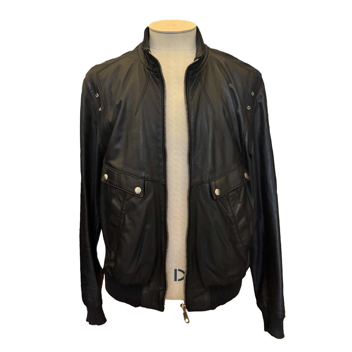 Blouson Dior en cuir noir, style bomber
