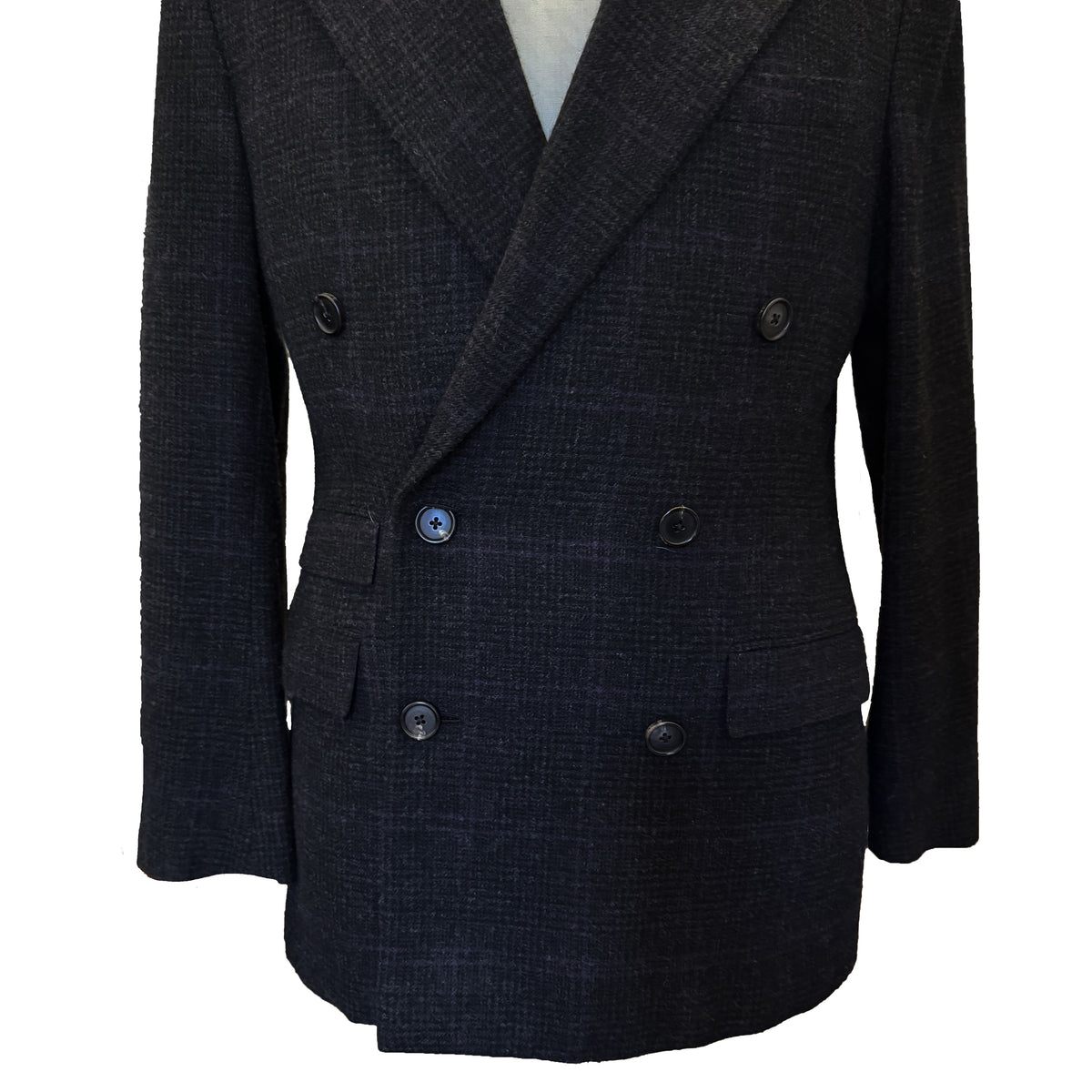 Costume 2 pièces Ralph Lauren Purple Label anthracite à motif quadrillé