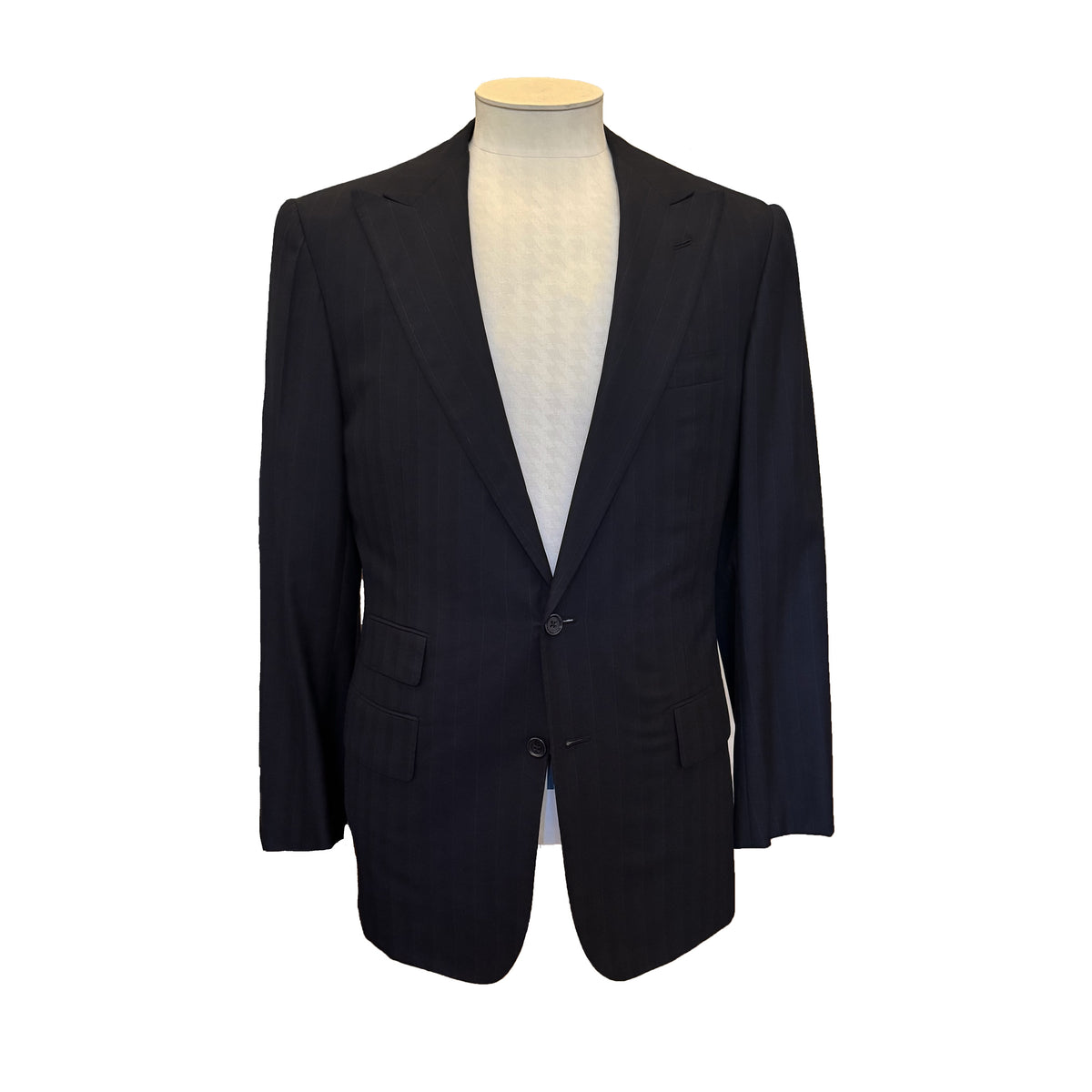Costume 2 pièces Ralph Lauren Purple Label bleu anthracite à fines rayures