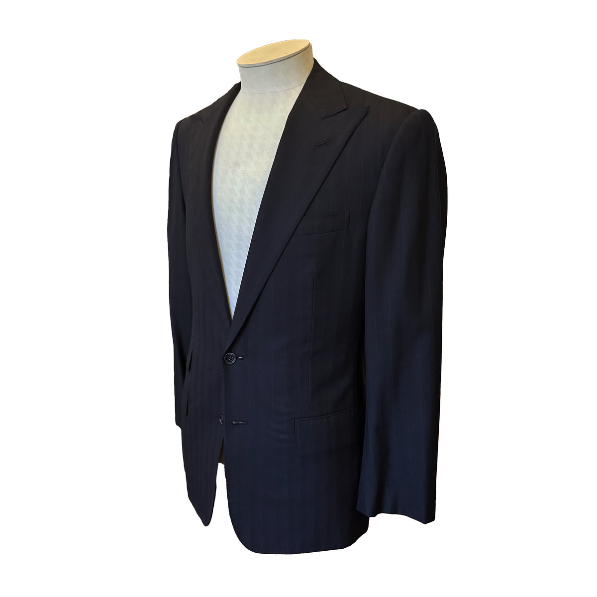Costume 2 pièces Ralph Lauren Purple Label bleu anthracite à fines rayures