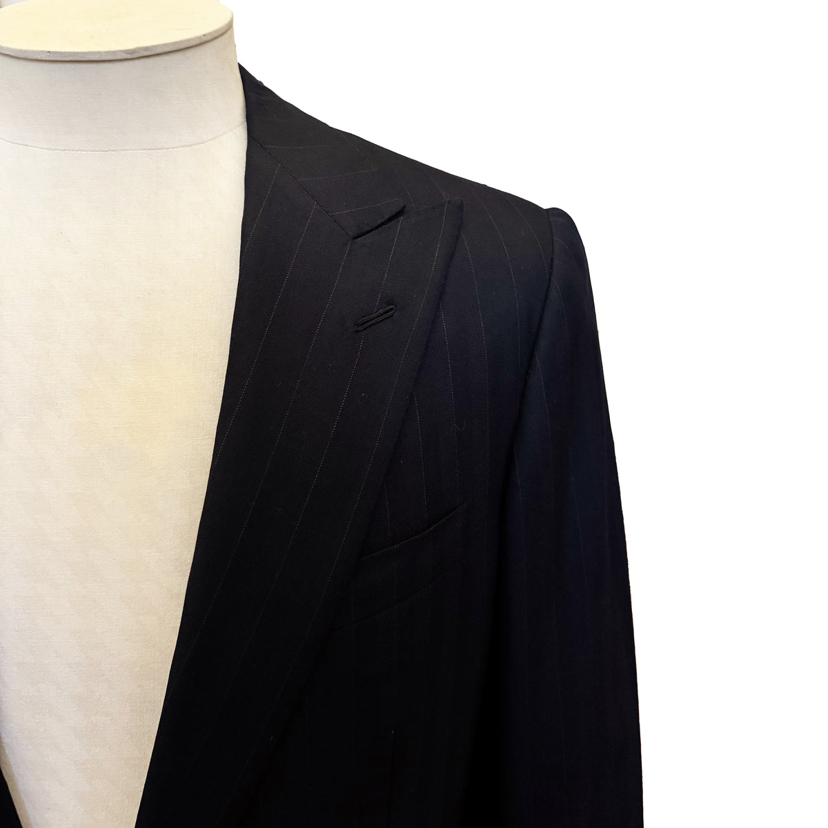 Costume 2 pièces Ralph Lauren Purple Label bleu anthracite à fines rayures