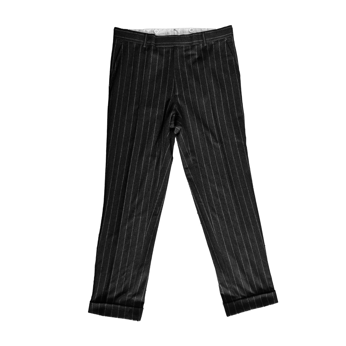 Costume 2 pièces Ralph Lauren Purple Label gris anthracite à rayure craie