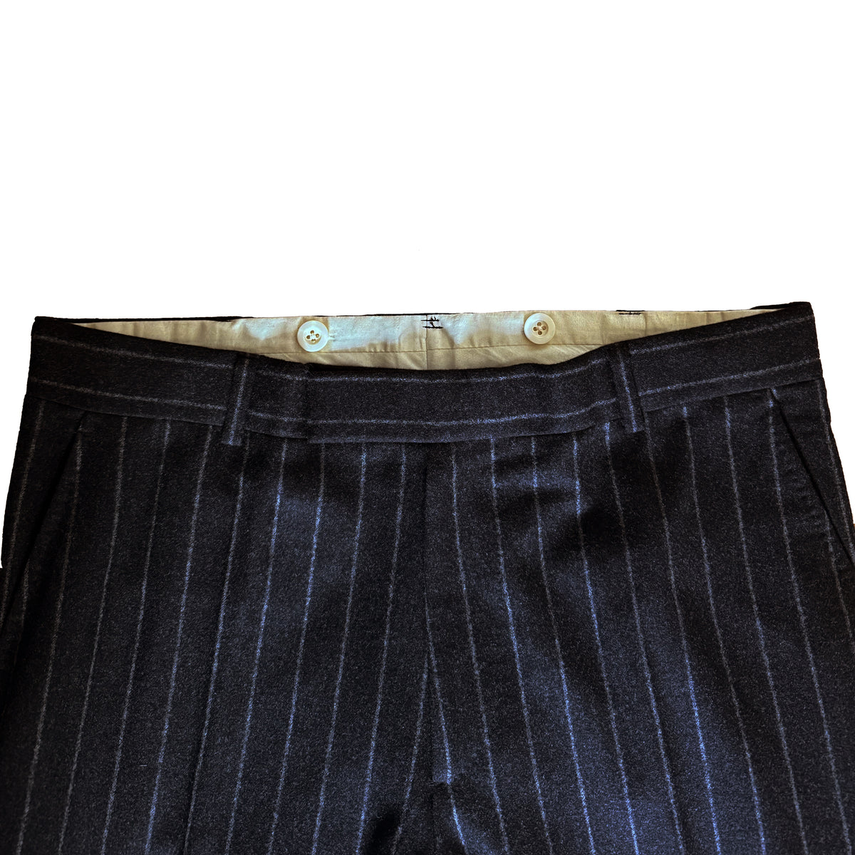 Costume 2 pièces Ralph Lauren Purple Label gris anthracite à rayure craie