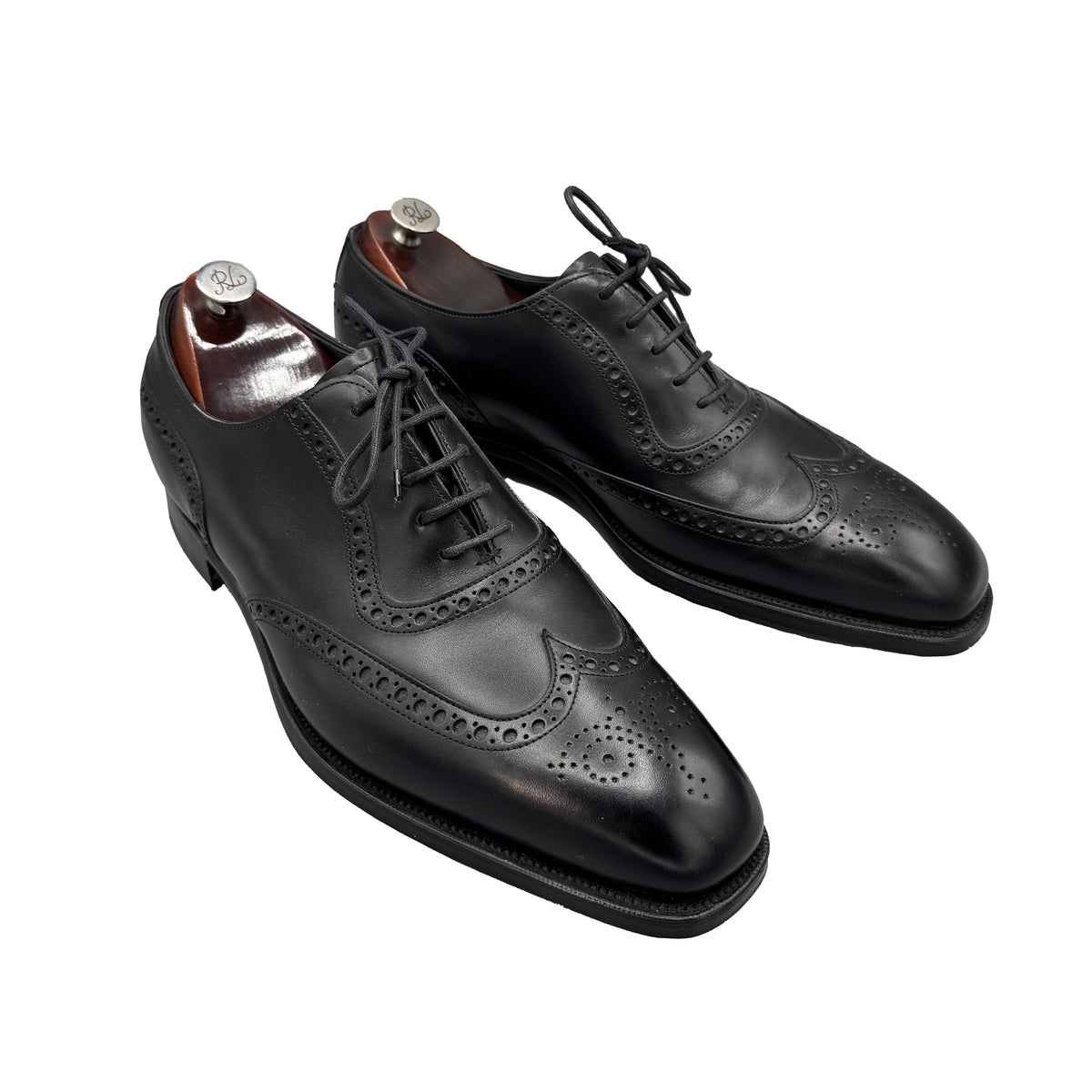 Richelieus neufs Purple Label Ralph Lauren noirs à bout golf brogue et fleuri