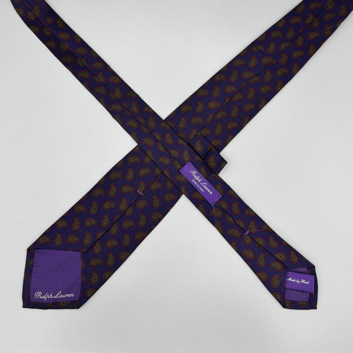 Cravate Purple Label Ralph Lauren violine à motif cachemire