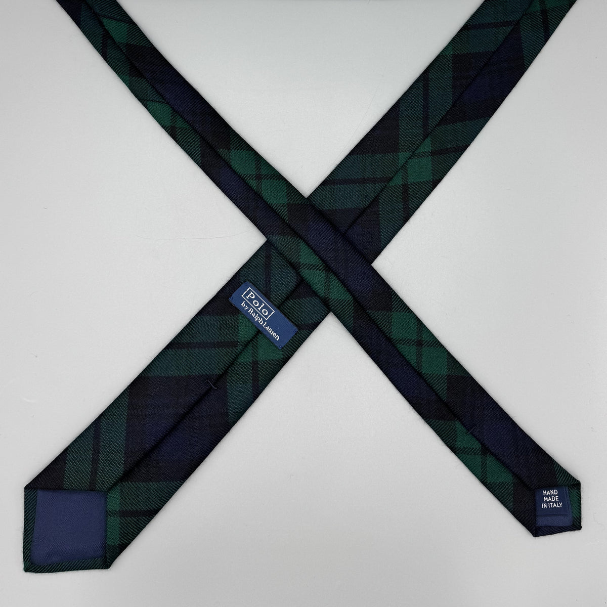 Cravate Polo Ralph Lauren tartan vert et bleu marine