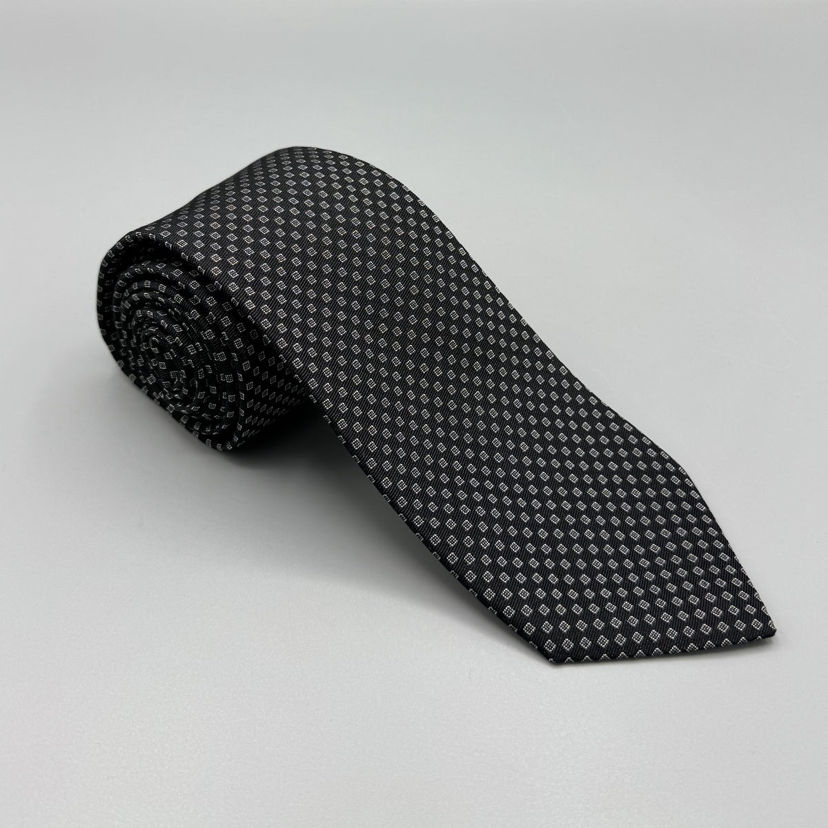 Cravate Ralph Lauren noire à motifs géométriques gris