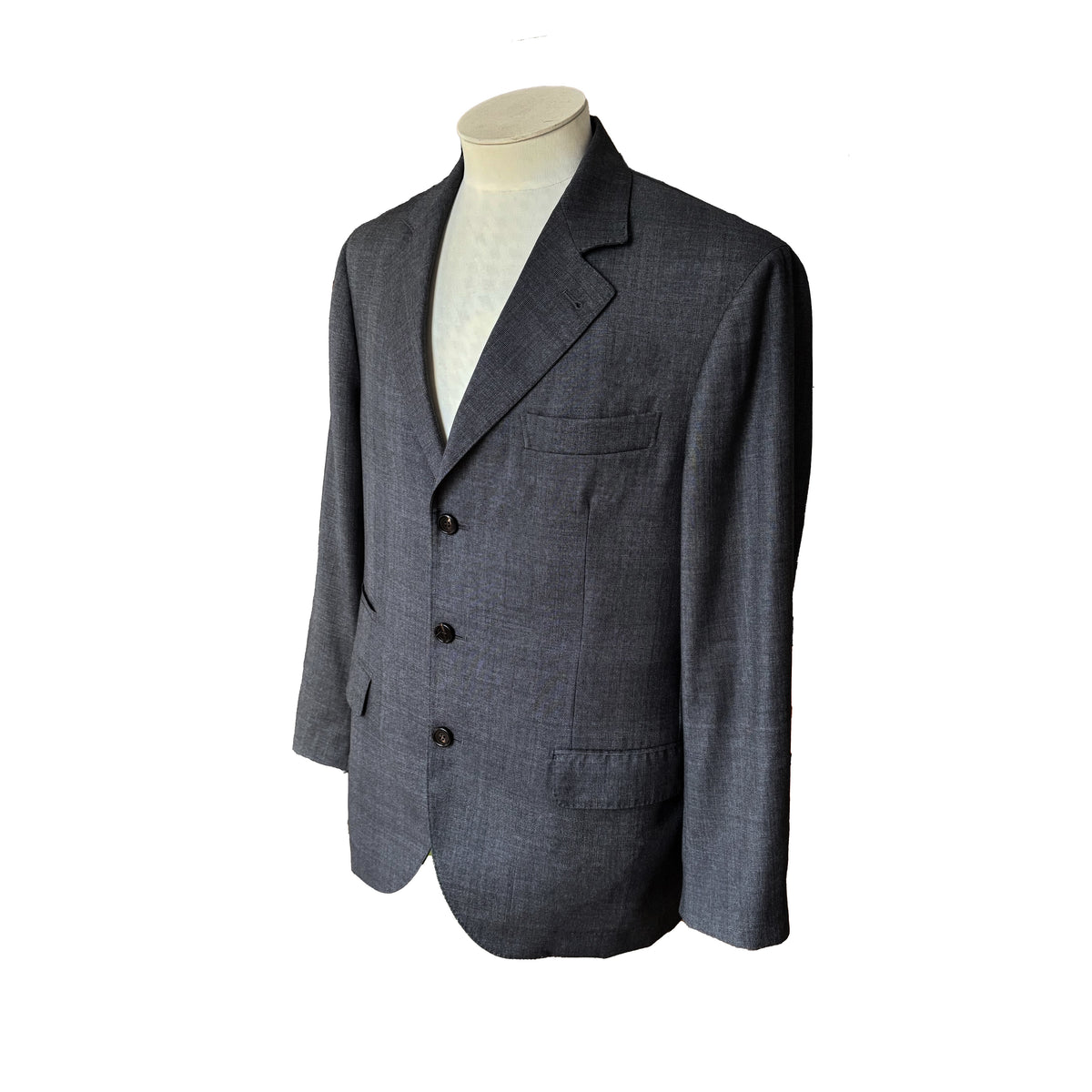 Costume 2 pièces Brunello Cucinelli gris à motif carreaux ton sur ton