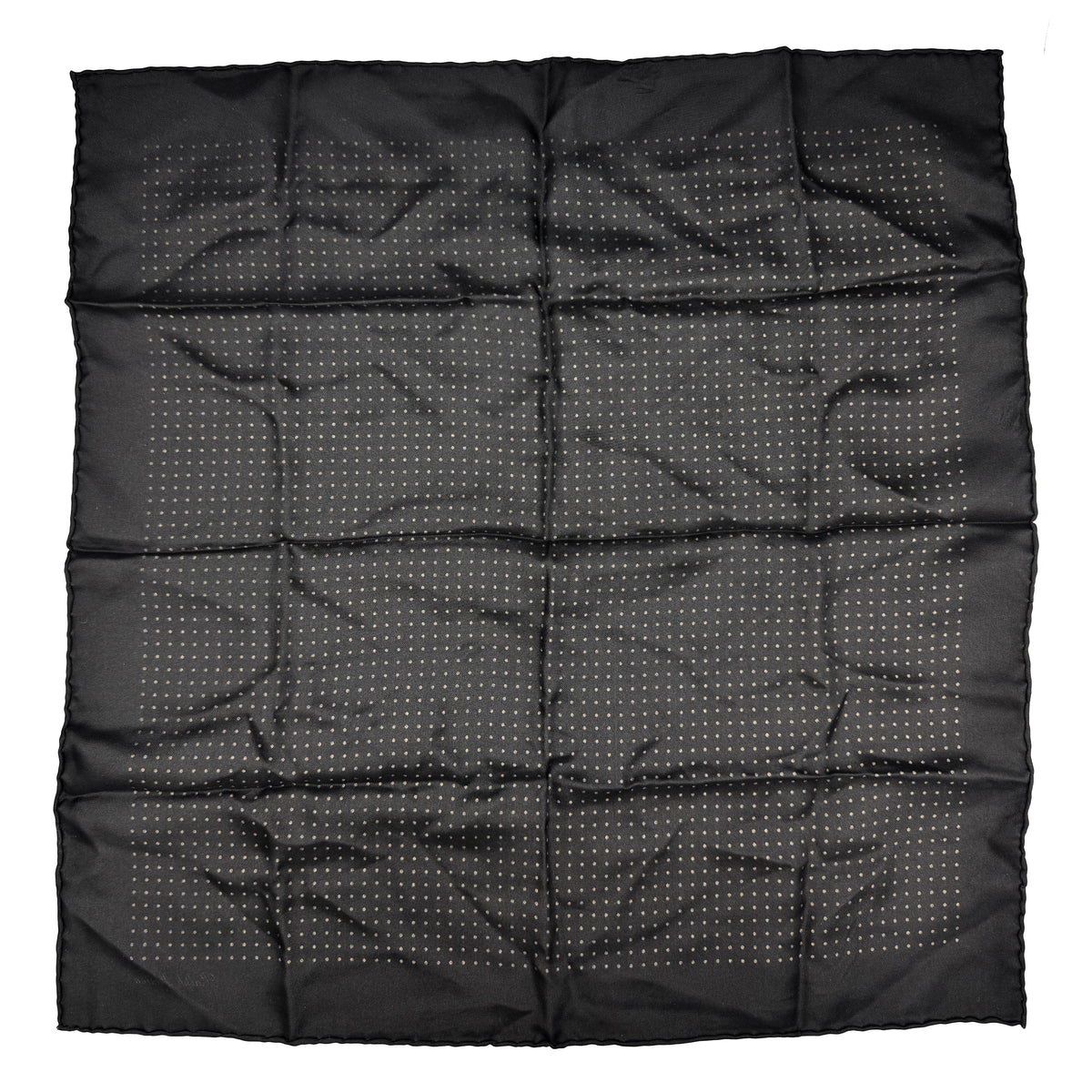 Pochette en soie Ralph Lauren noire à petits pois écrus