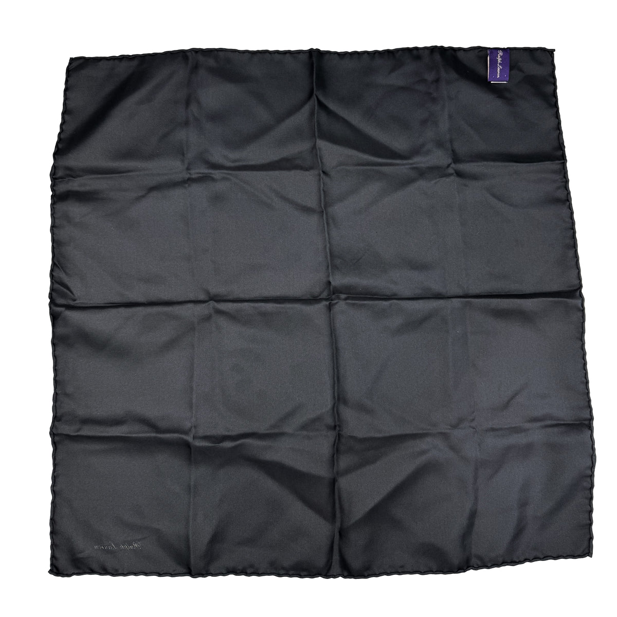 Pochette en soie Purple Label Ralph Lauren noire unie