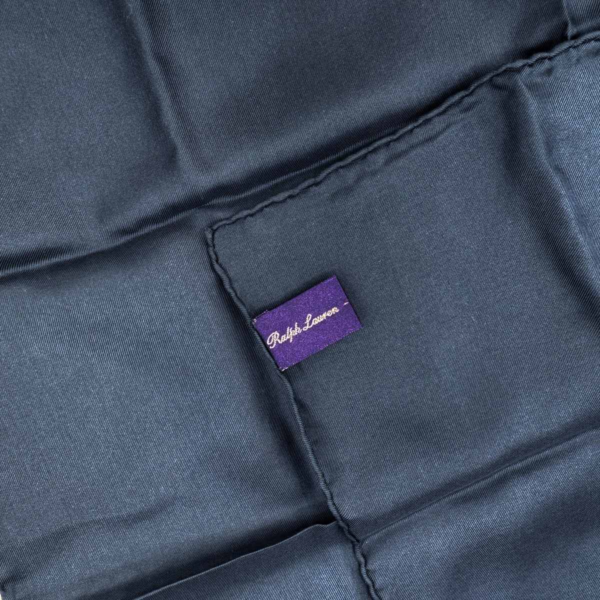 Pochette en soie Purple Label Ralph Lauren bleu ardoise