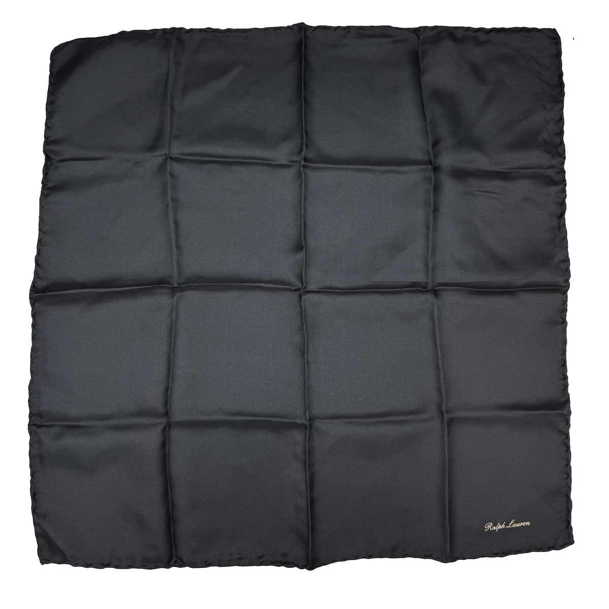 Pochette en soie Purple Label Ralph Lauren noire unie