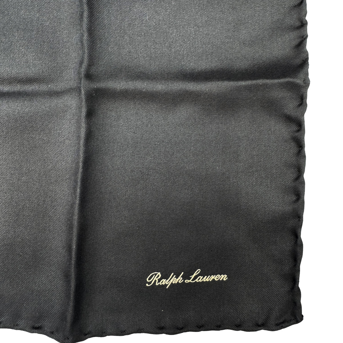 Pochette en soie Purple Label Ralph Lauren noire unie