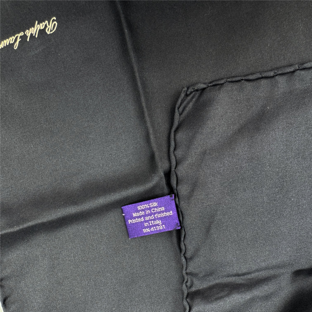 Pochette en soie Purple Label Ralph Lauren noire unie