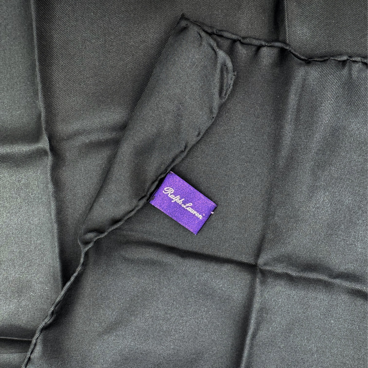 Pochette en soie Purple Label Ralph Lauren noire unie