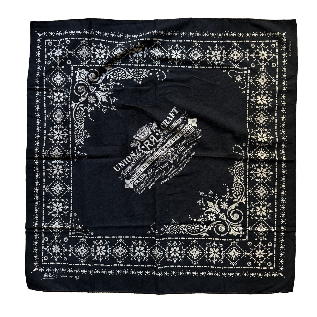 Bandana RRL Ralph Lauren noir et écru