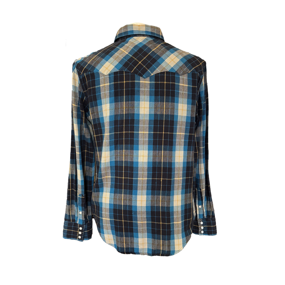 Chemise western RRL Ralph Lauren bleue à carreaux