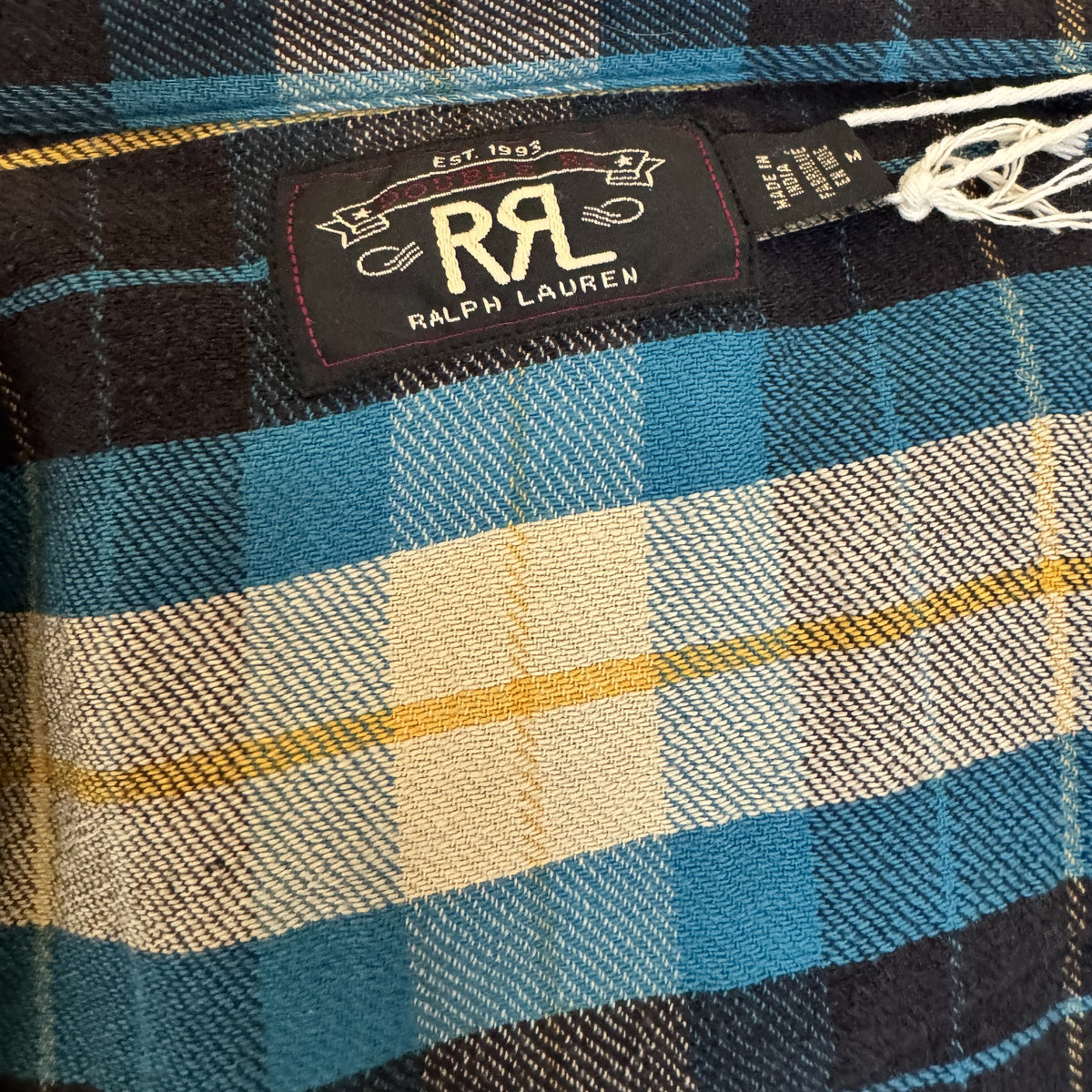 Chemise western RRL Ralph Lauren bleue à carreaux
