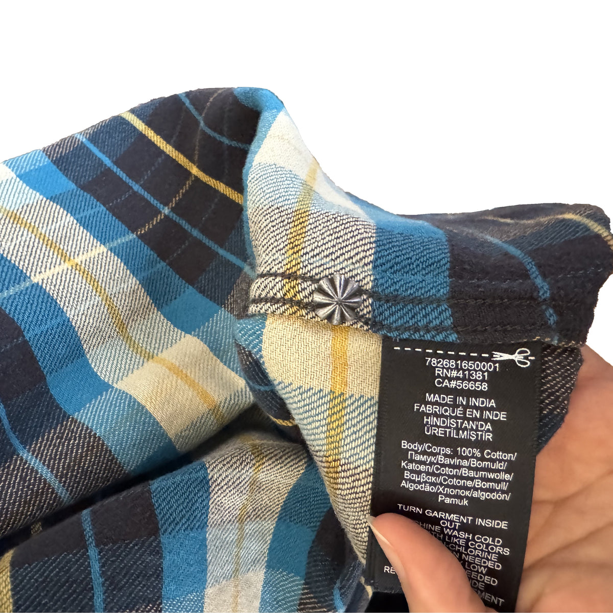 Chemise western RRL Ralph Lauren bleue à carreaux