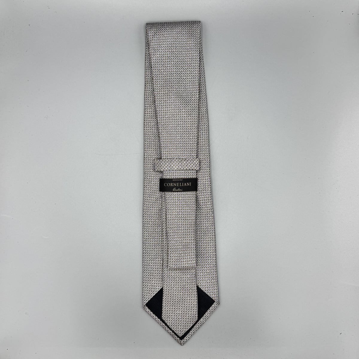 Cravate Corneliani beige à texture tissée