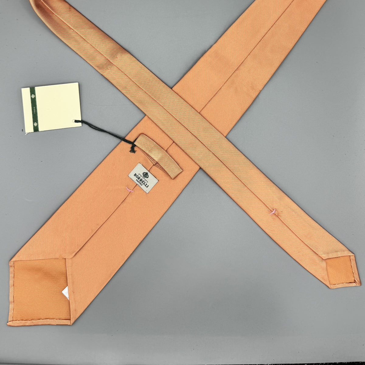 Cravate Borrelli orange corail unie