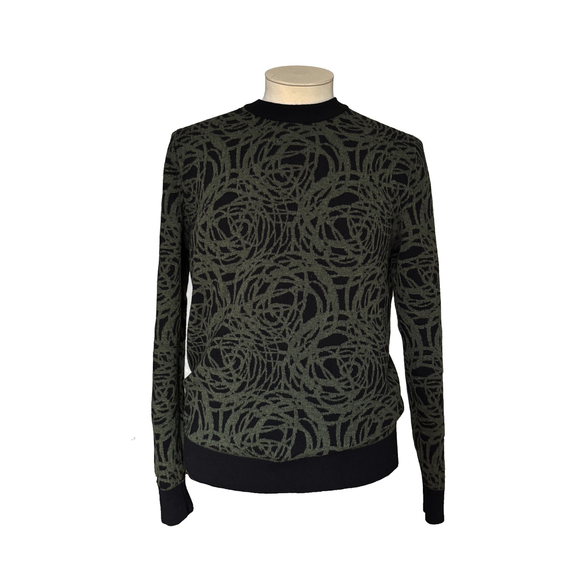 Pull Dior noir et kaki 100% laine vierge