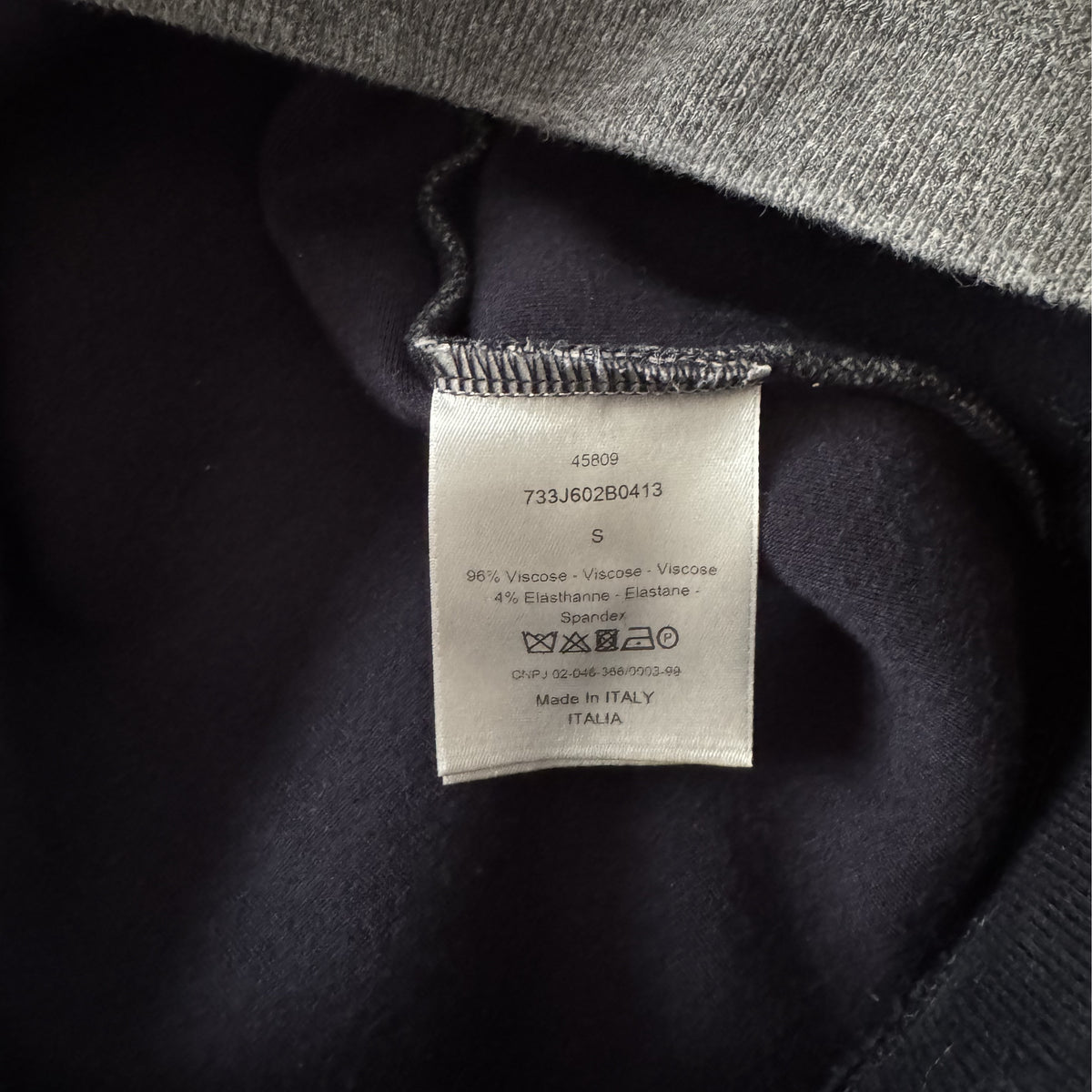 Sweat Dior gris chiné avec abeille rouge brodée