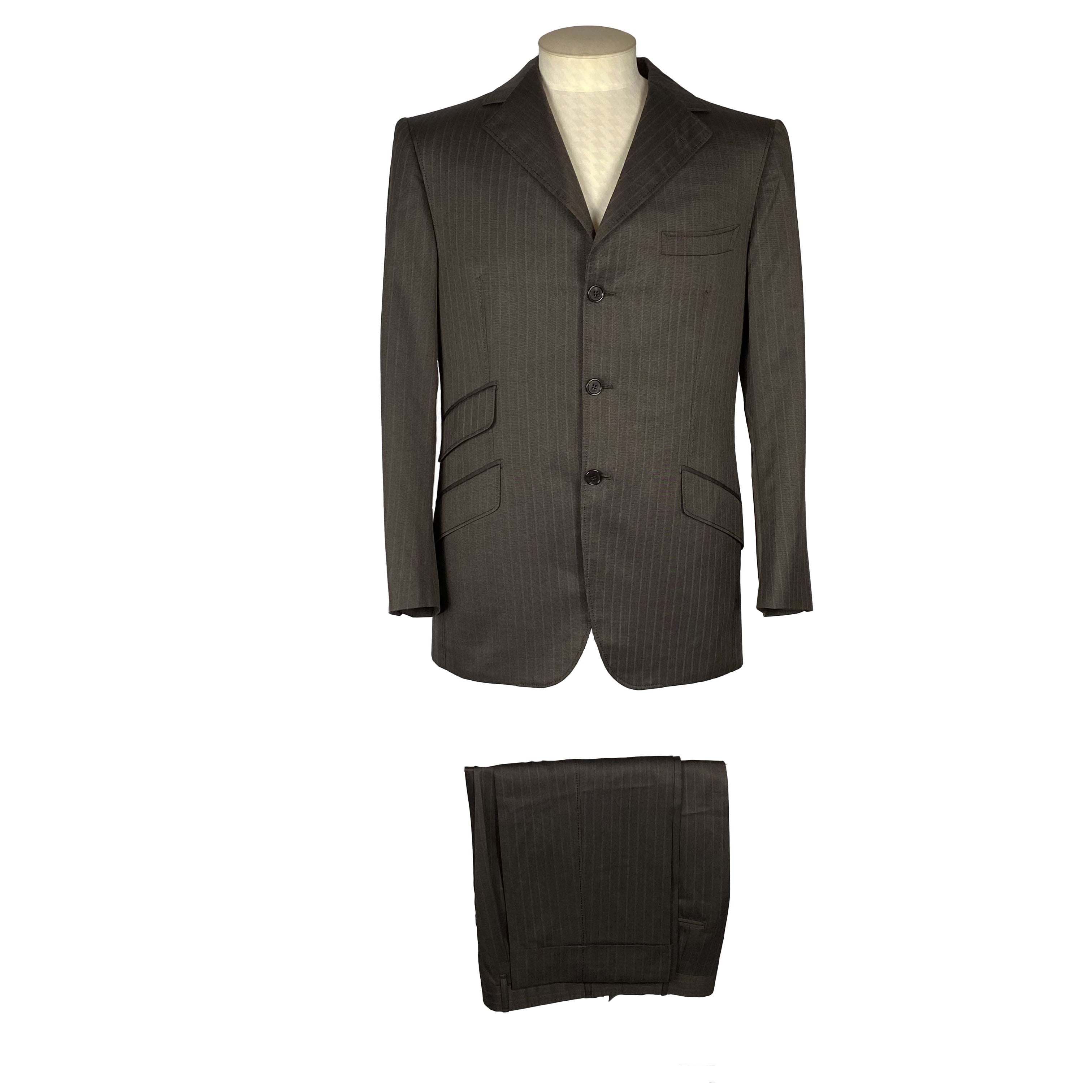 Costume brun à rayures GAETANO ALOISIO