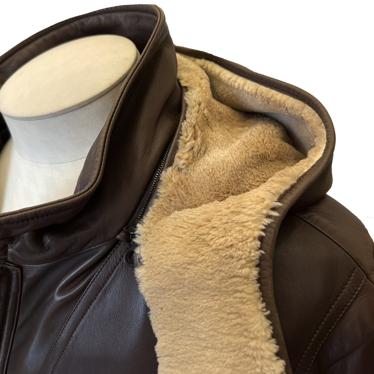 Manteau Séraphin en cuir d'agneau marron