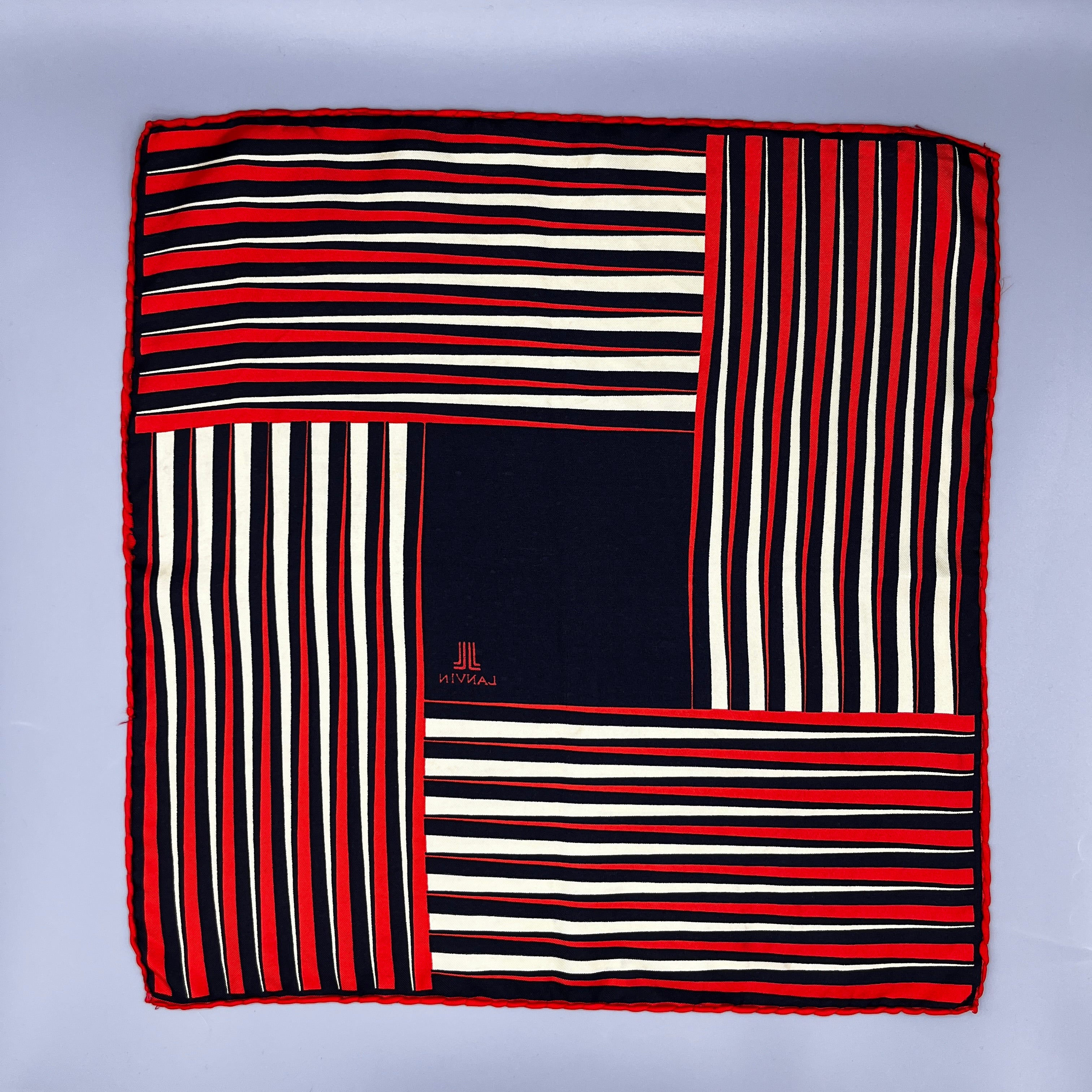Pochette Lanvin noire à motifs orange et beige