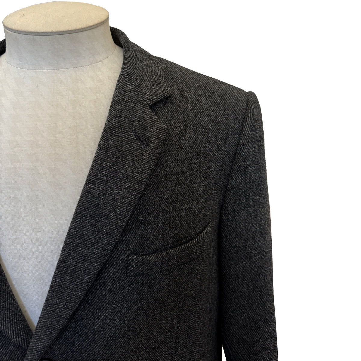 Manteau Dior mi-long gris chiné en laine