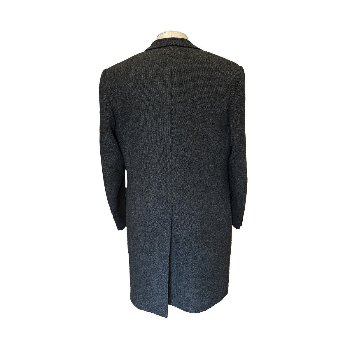 Manteau Dior mi-long gris chiné en laine