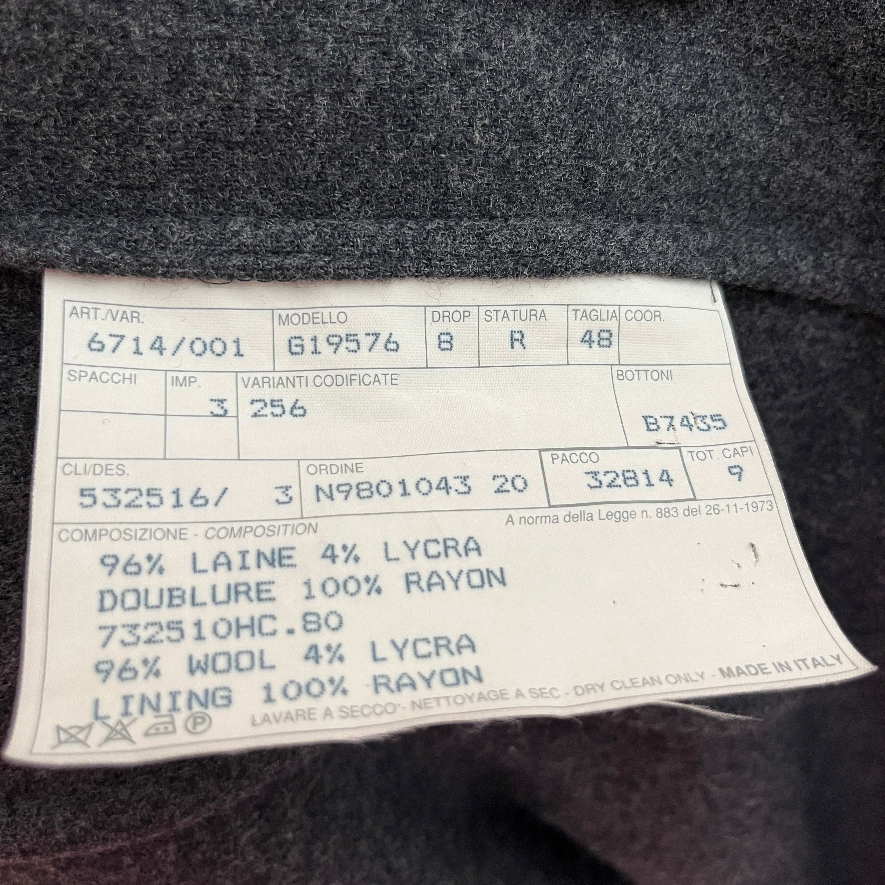 Sur-chemise Hermès d'hiver 4 boutons gris anthracite