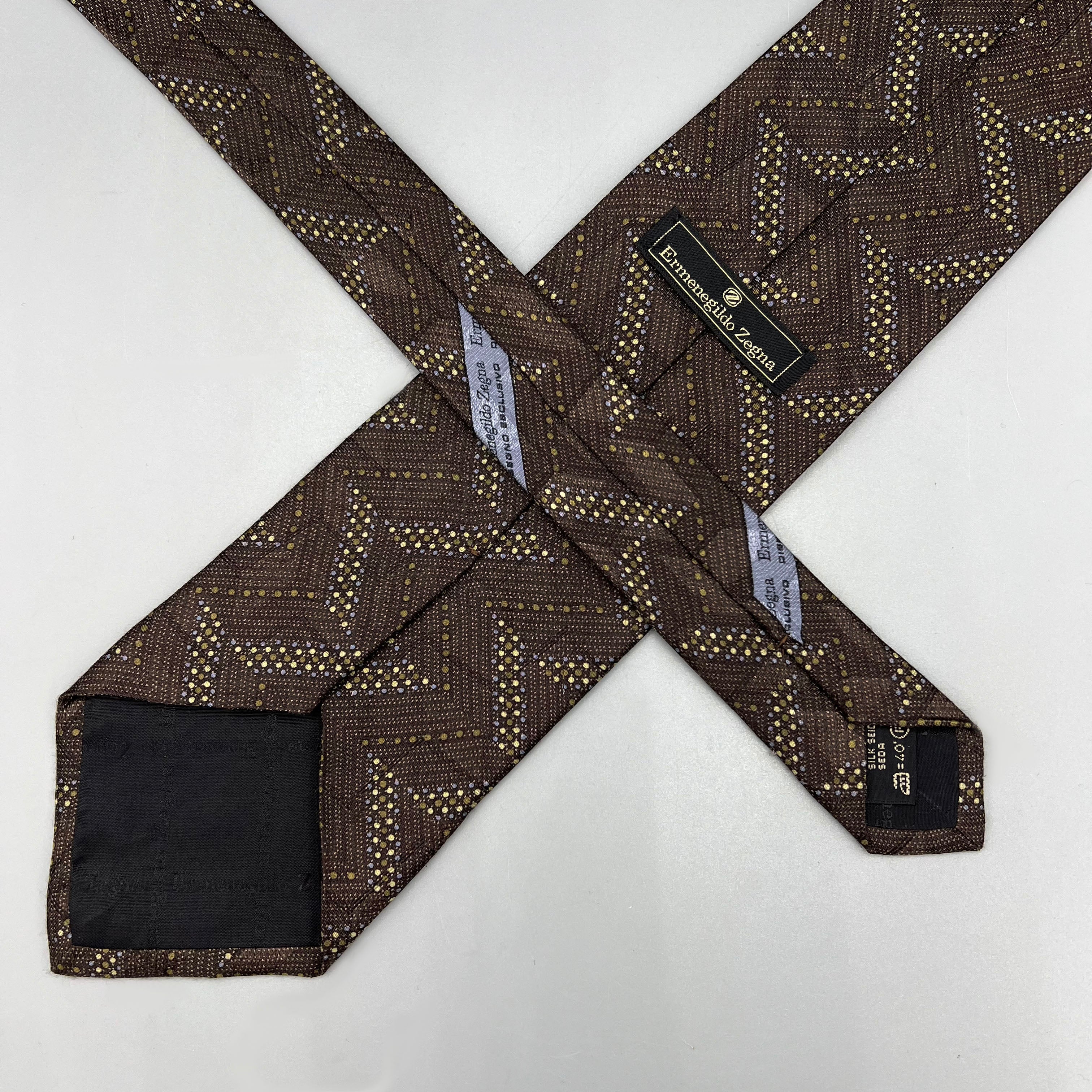 Cravate marron Ermenegildo Zegna