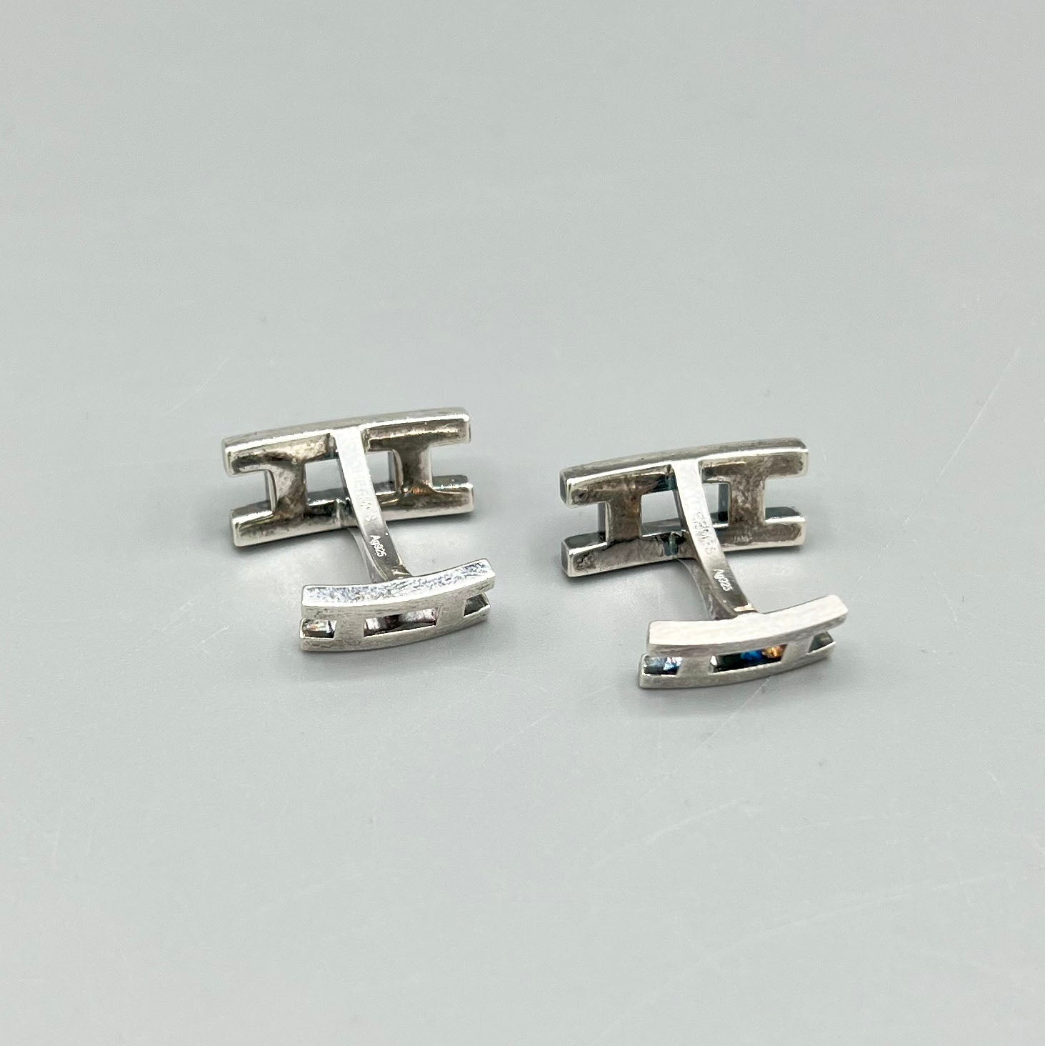 Boutons de manchette H argent Hermès