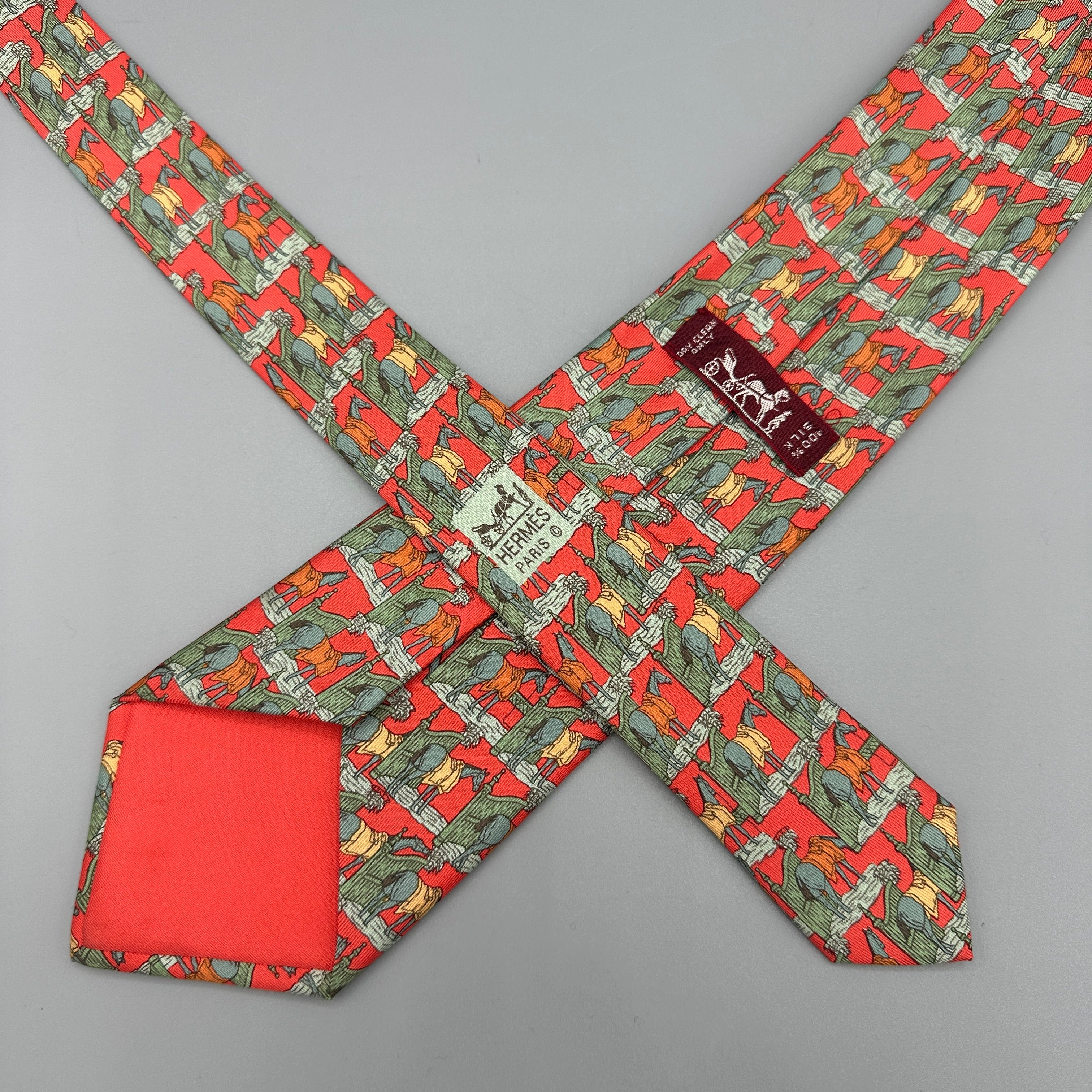 Cravate Hermès à motifs écuries