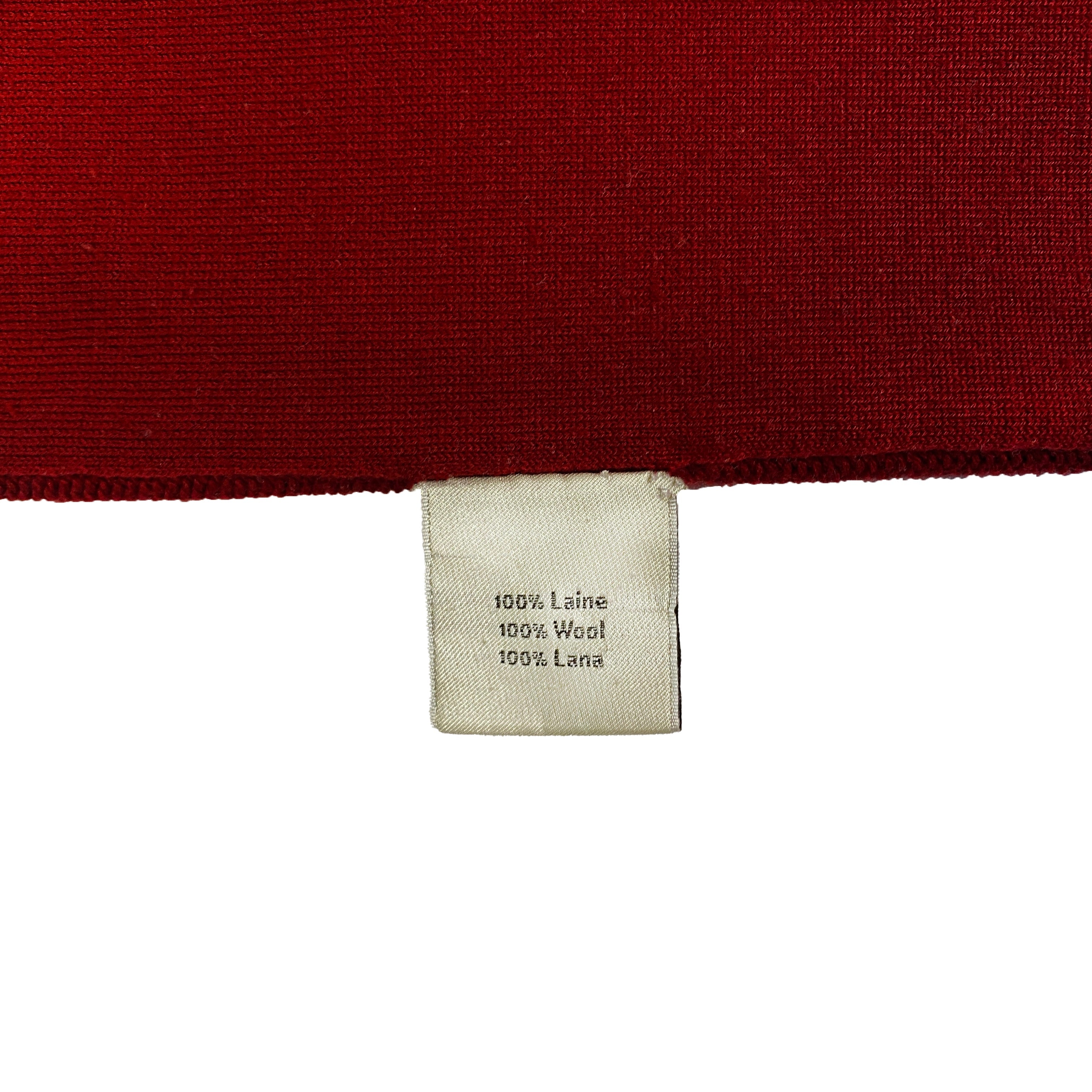 Pull Hermès rouge motifs torsadés