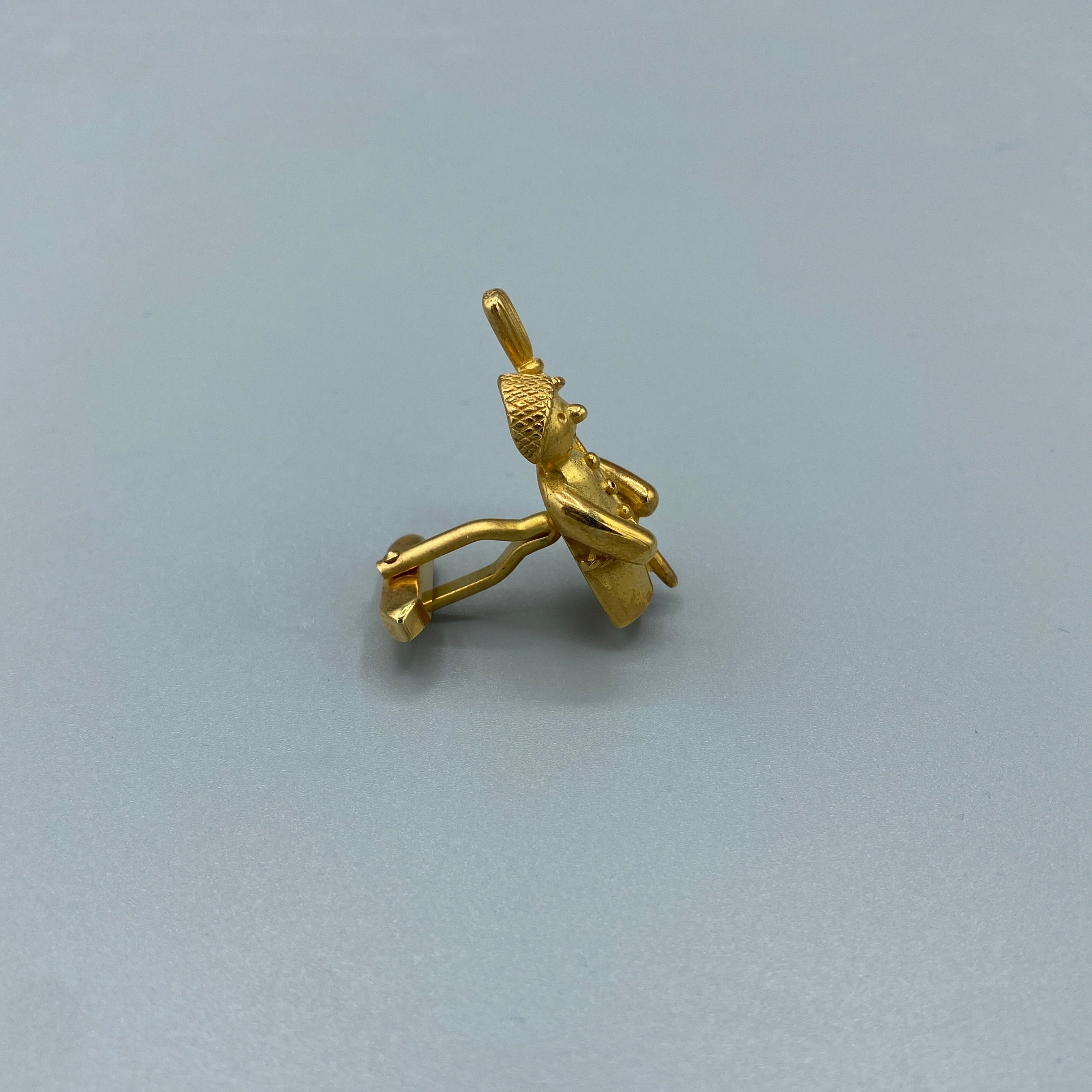 Boutons de manchettes dorés bonhomme de neige