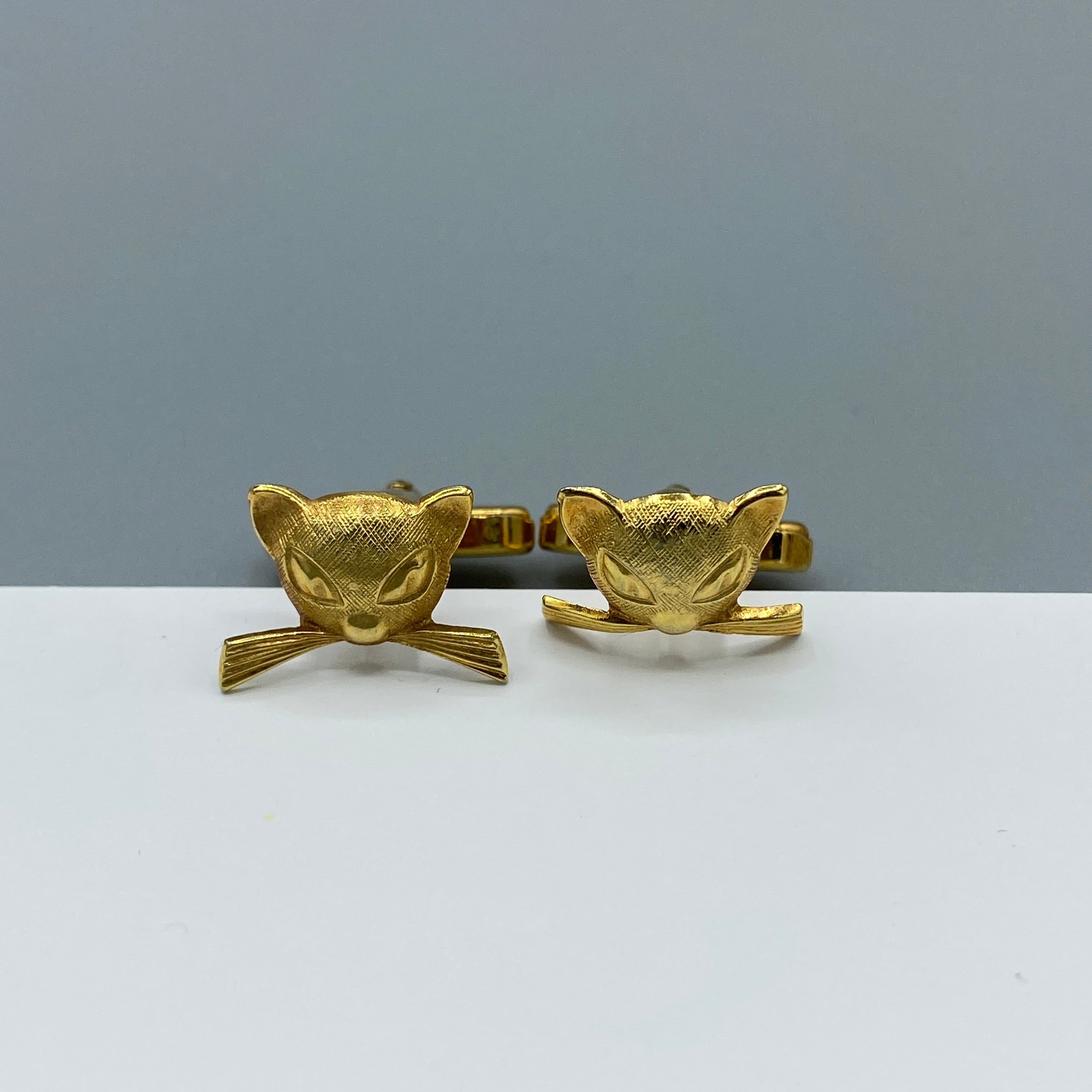 Boutons de manchette tête de chat