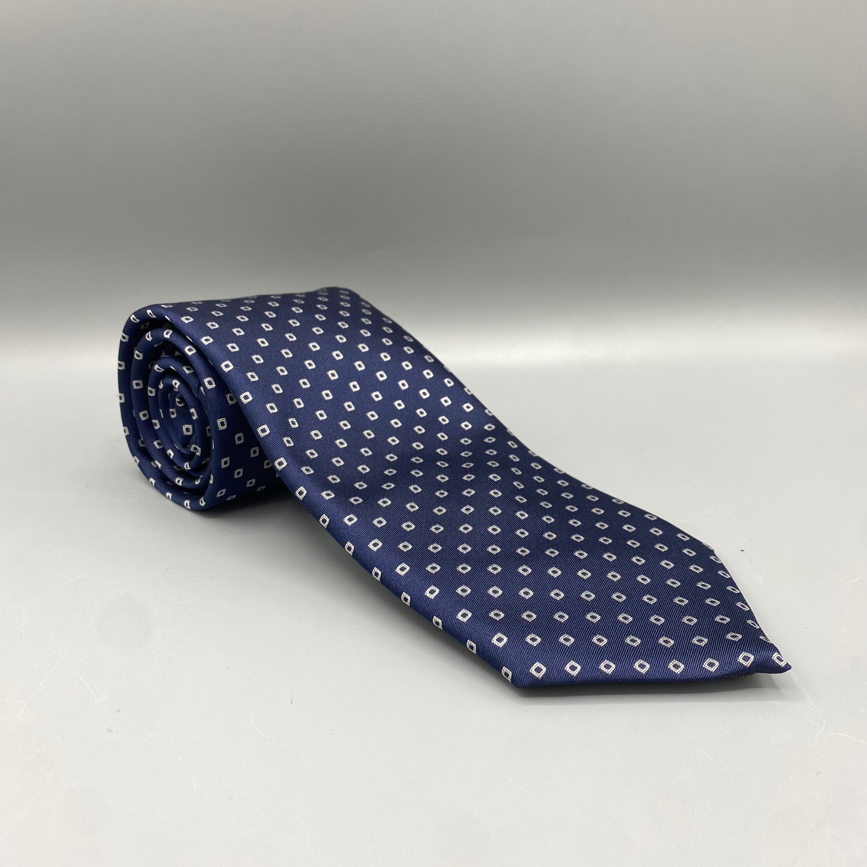 Cravate bleue marine à motif Canali