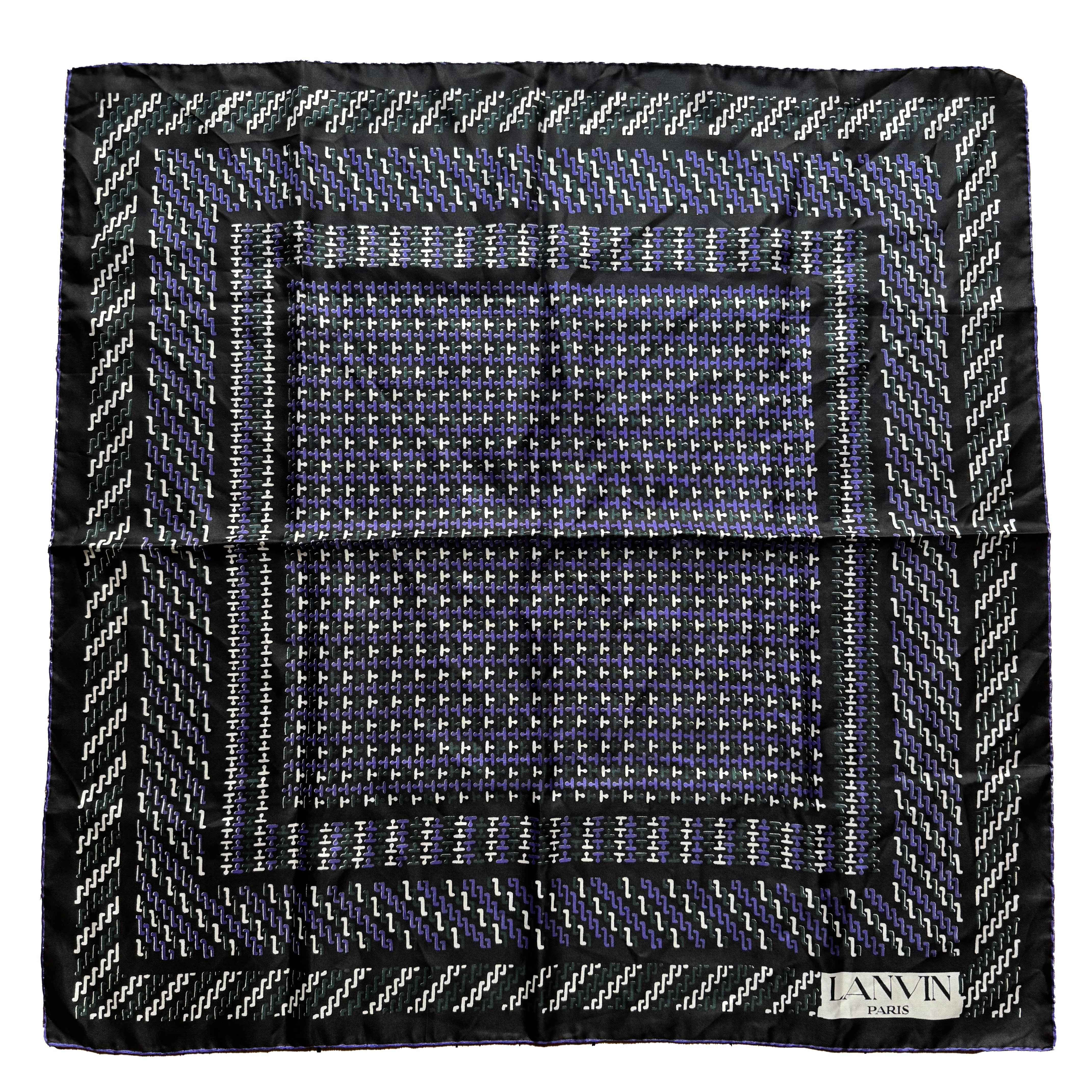 Carré Lanvin noir à motif géométrique