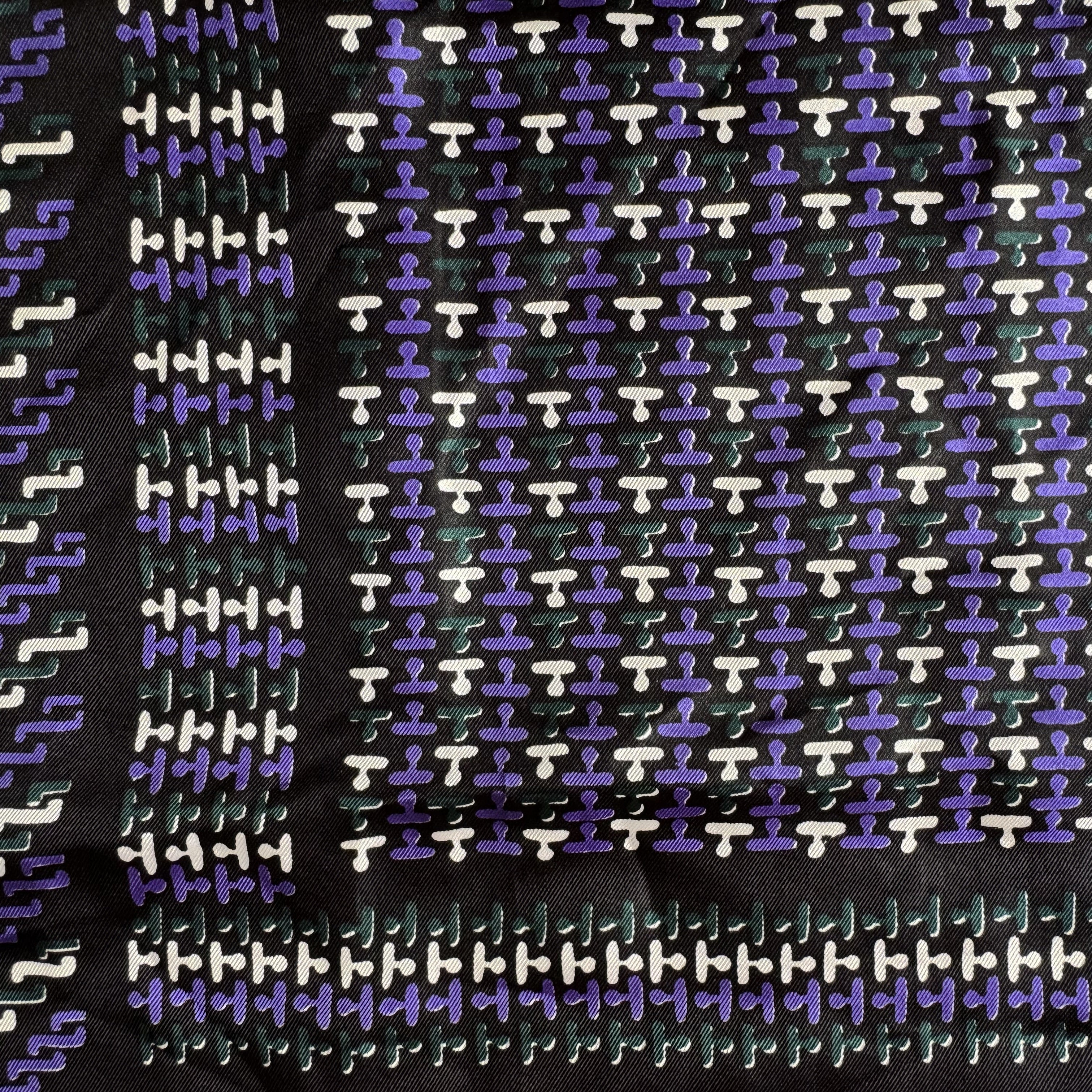 Carré Lanvin noir à motif géométrique