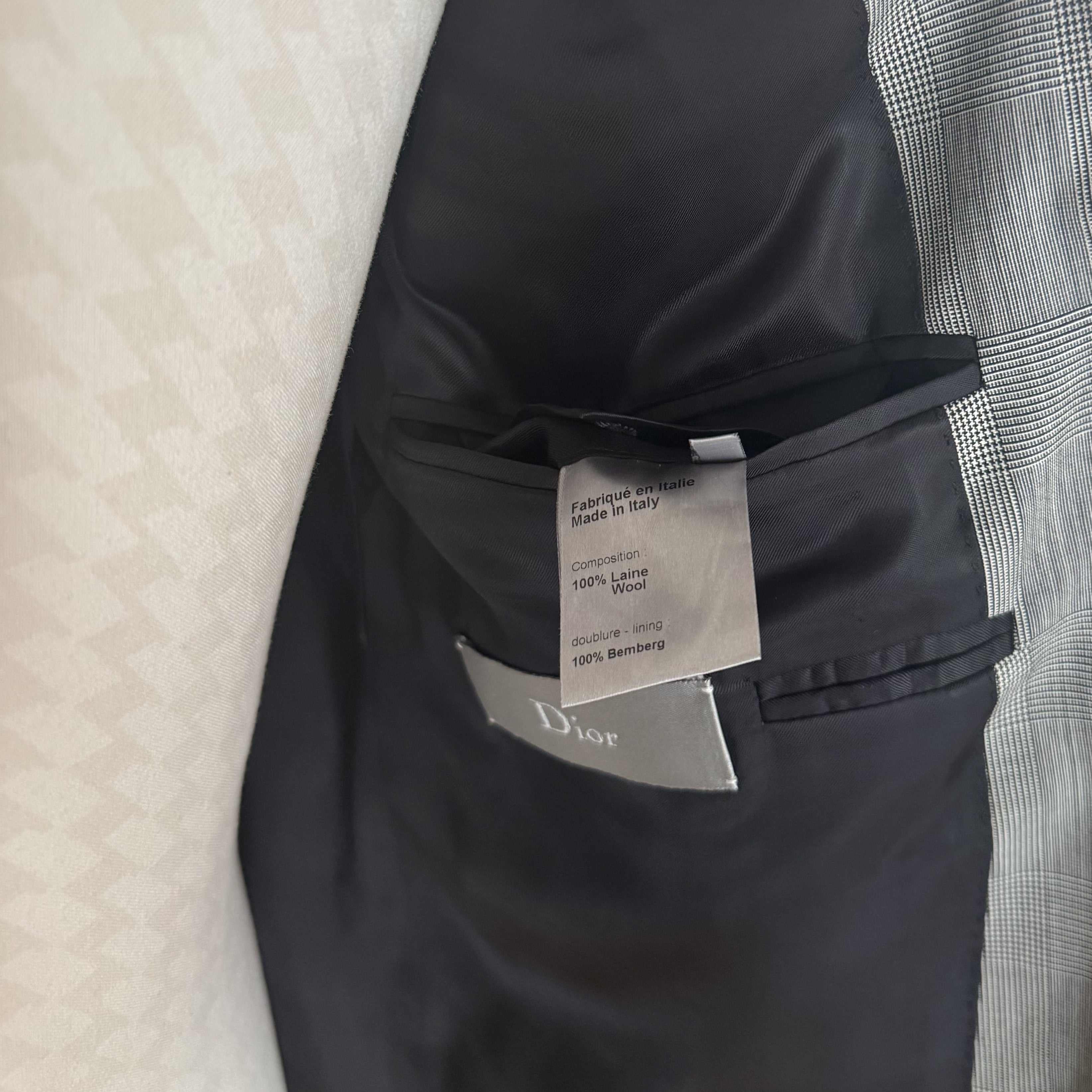 Costume Dior Prince de Galles gris clair
