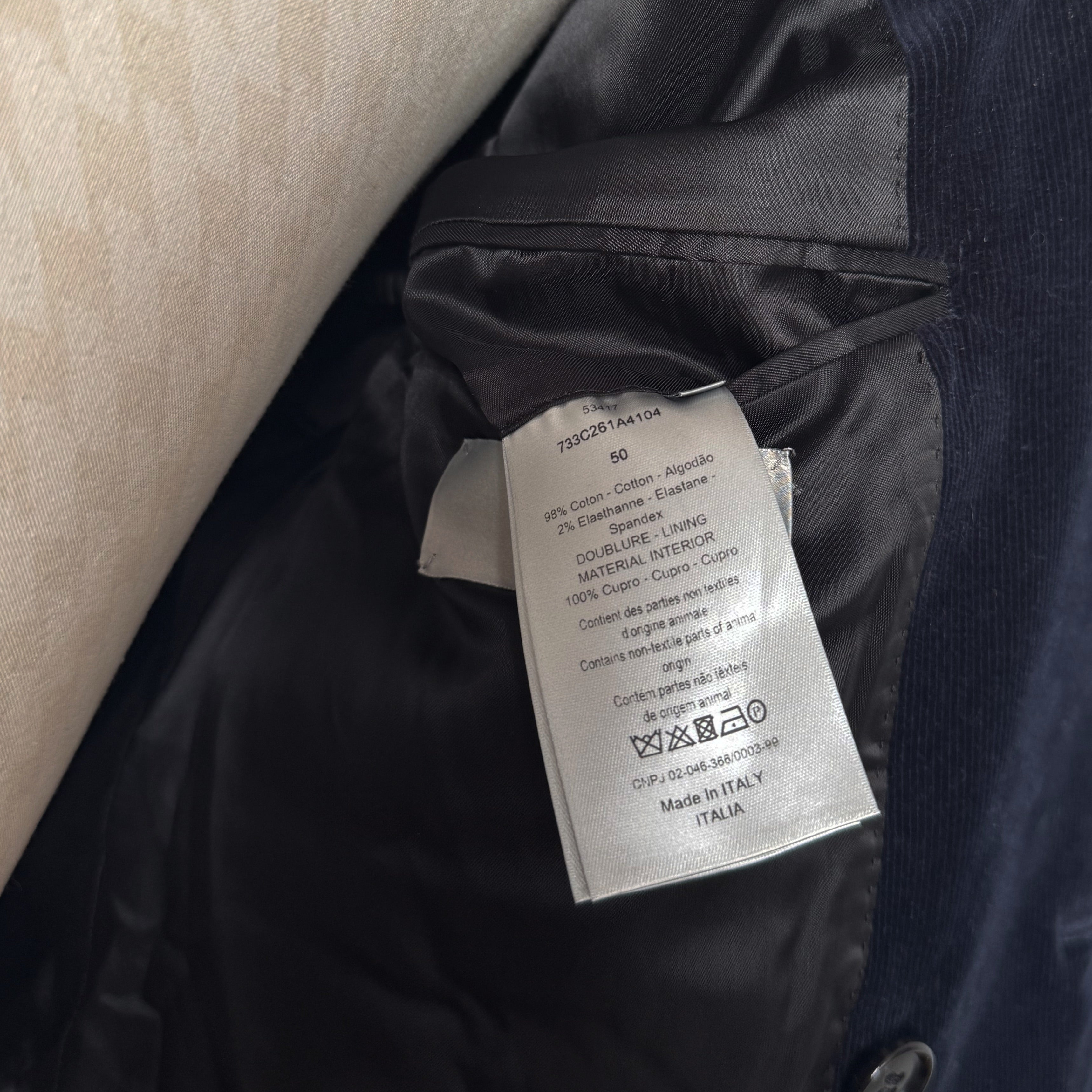 Veste Dior bleue velours