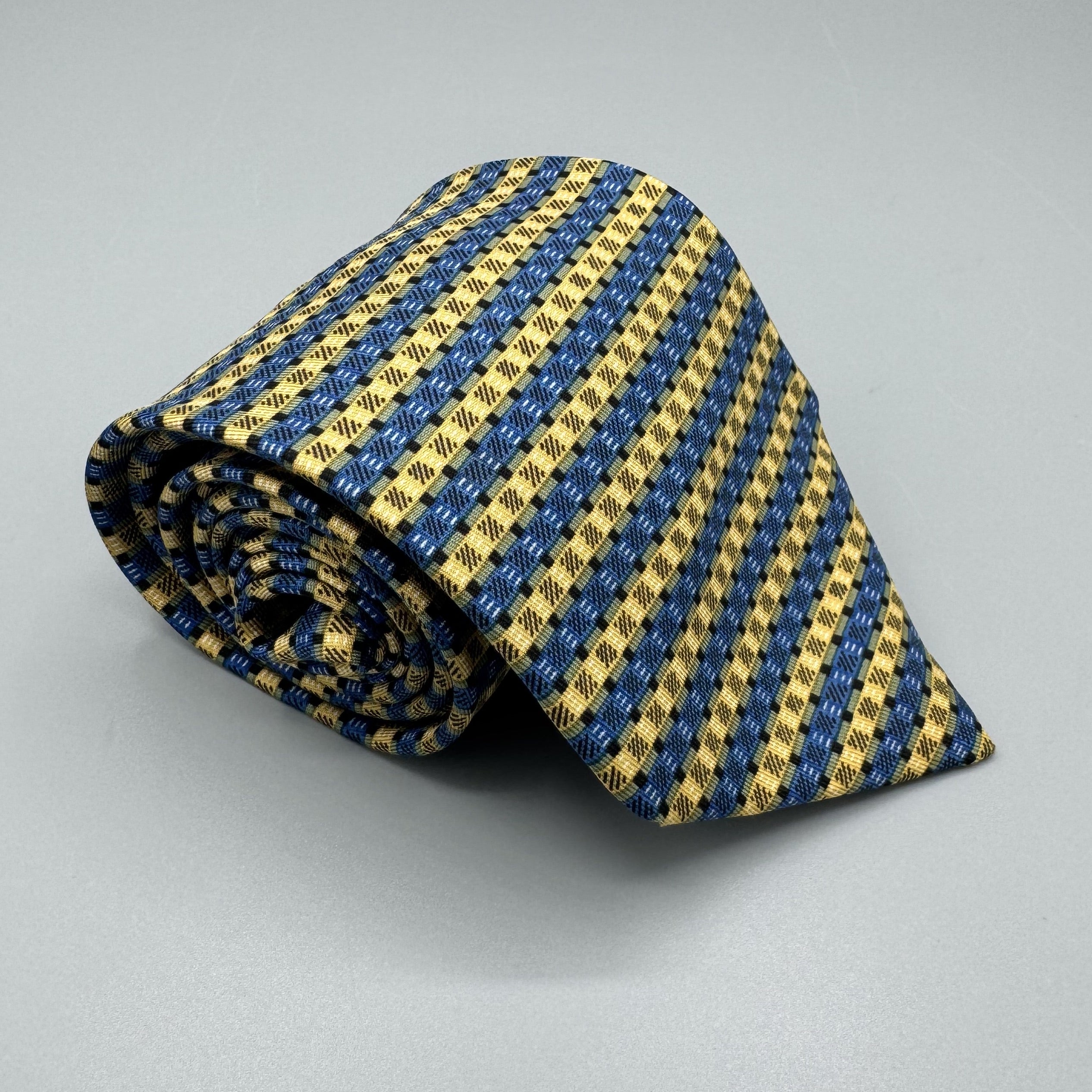 Cravate Hermès bleue, verte et jaune